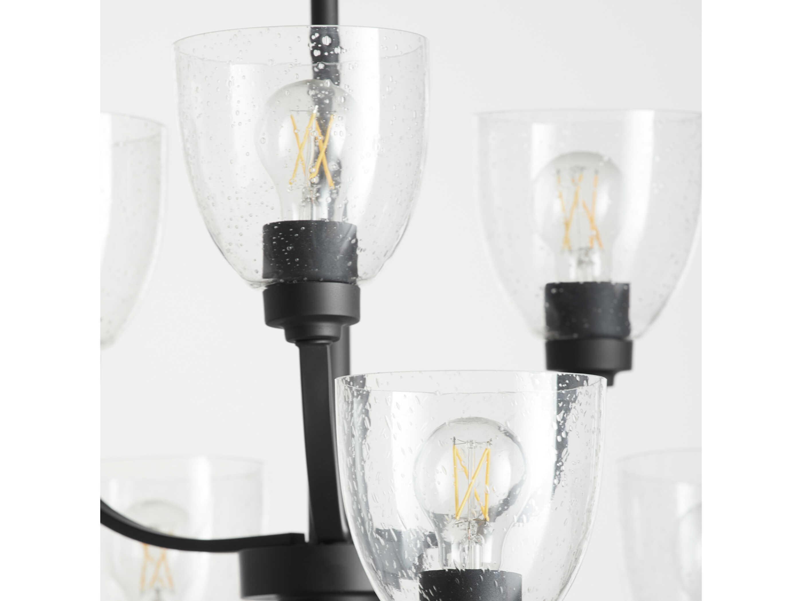 Quorum Reyes 9-Light Textured Black Tiered Chandelier