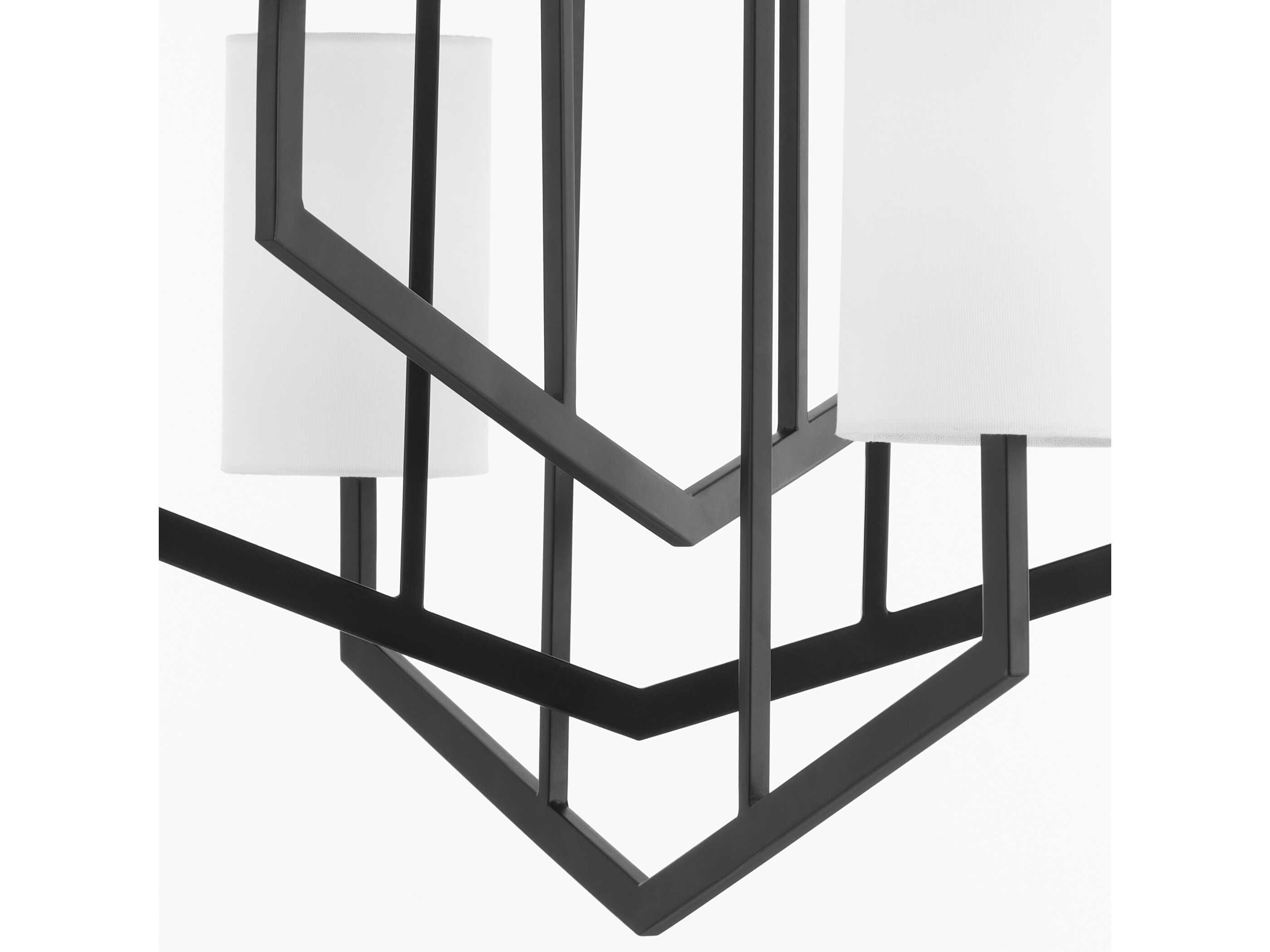 Quorum Bolivar 6-Light Matte Black Geometric Chandelier