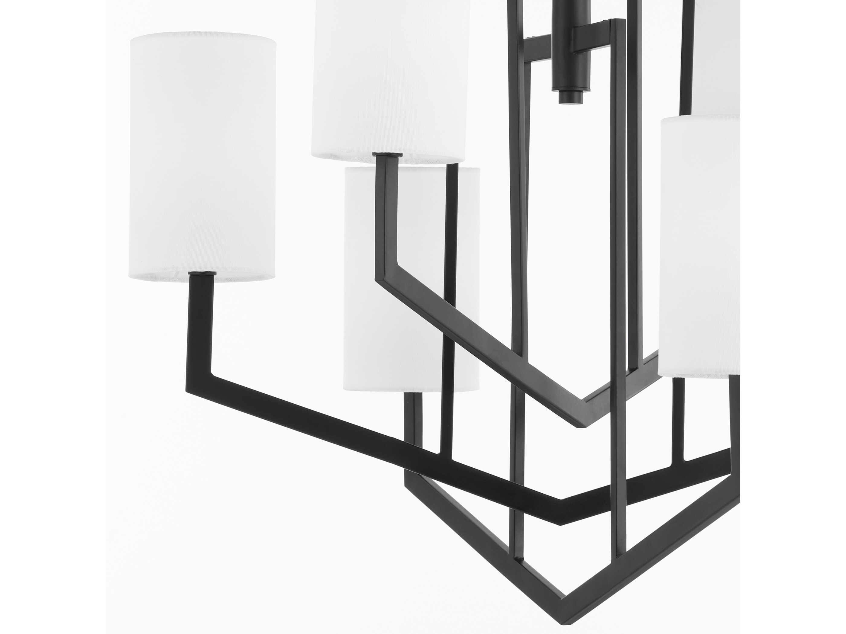 Quorum Bolivar 6-Light Matte Black Geometric Chandelier
