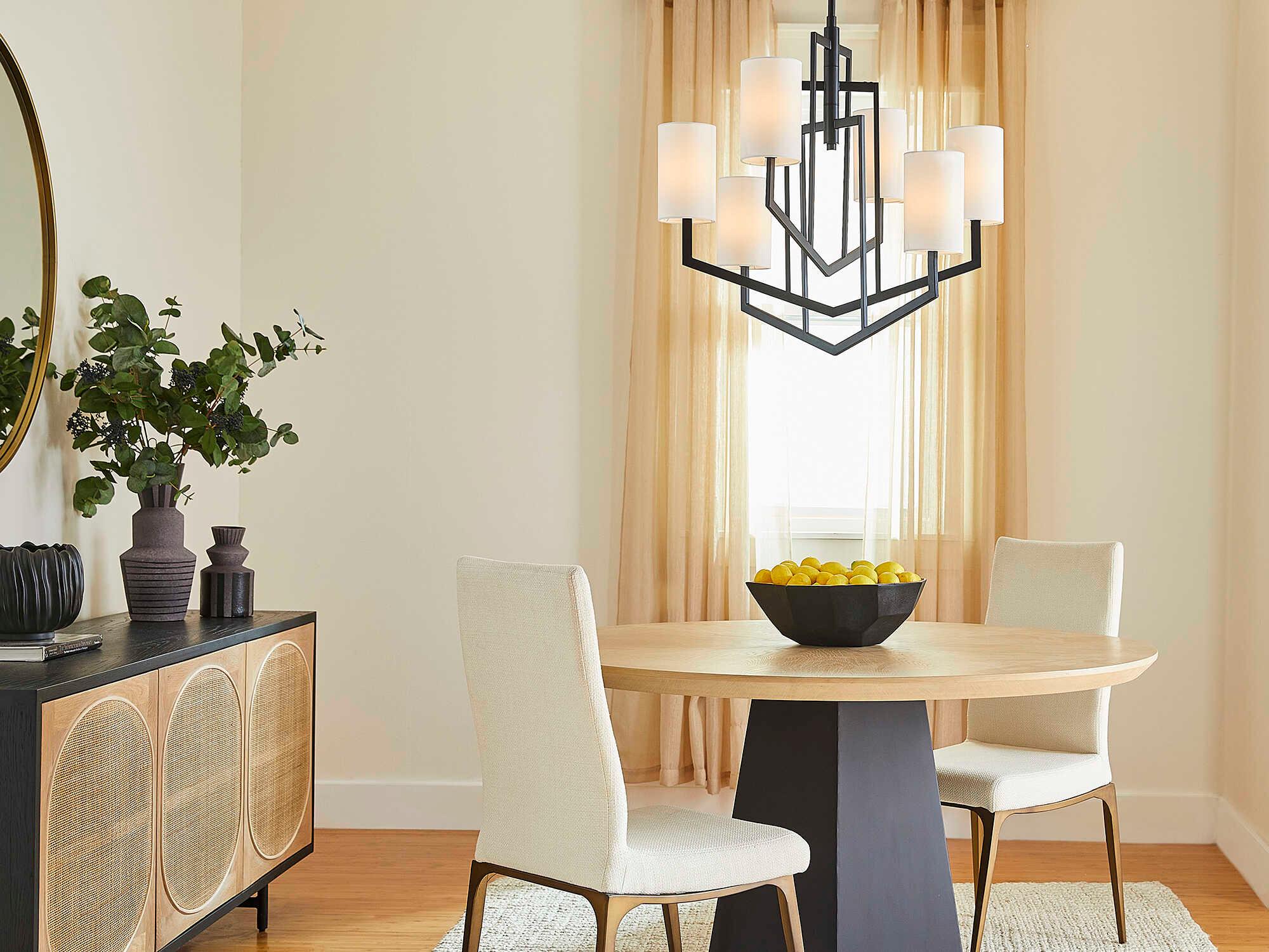 Quorum Bolivar 6-Light Matte Black Geometric Chandelier