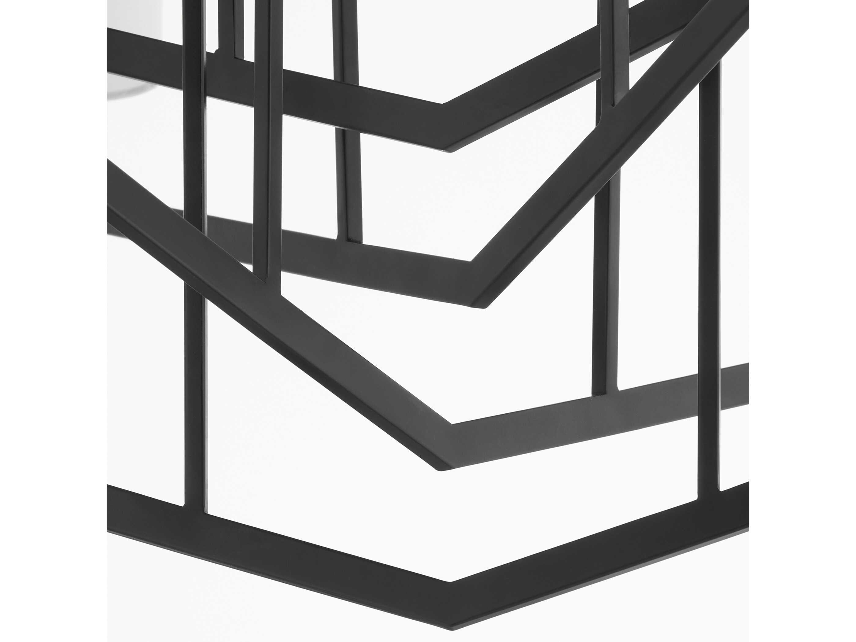 Quorum Bolivar 8-Light Matte Black Geometric Chandelier