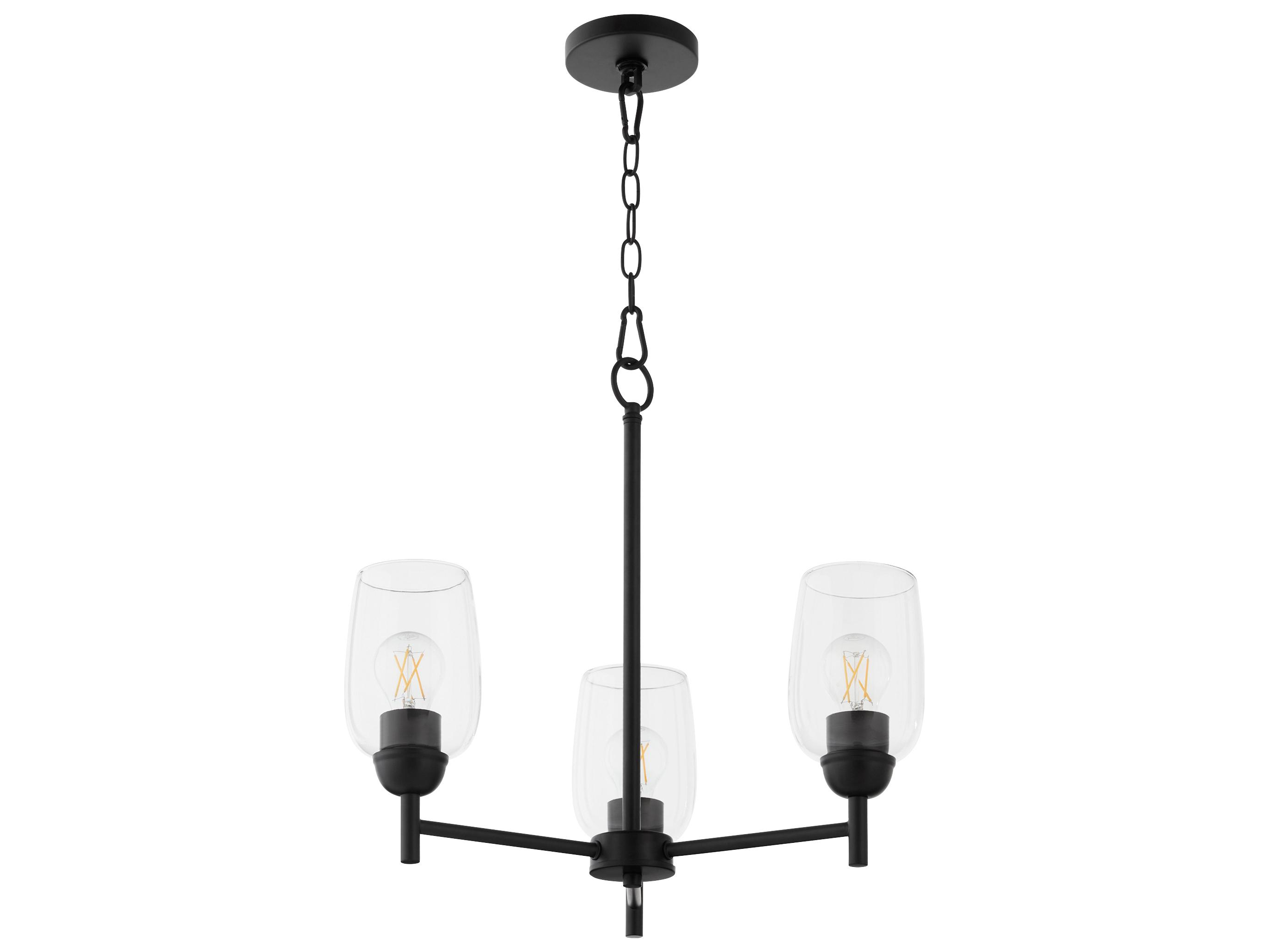 Quorum Wallinger 3-Light Matte Black Chandelier