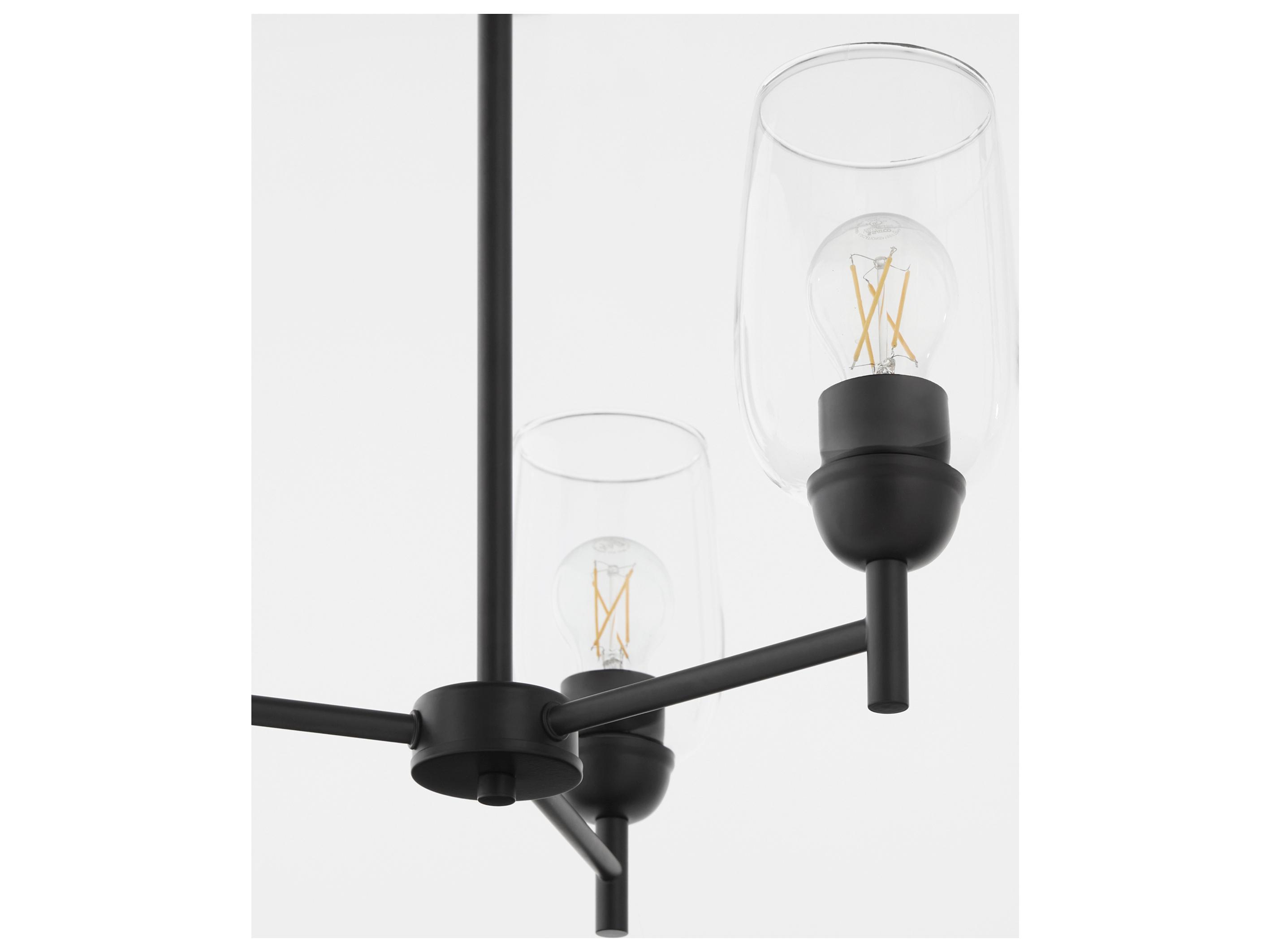 Quorum Wallinger 3-Light Matte Black Chandelier
