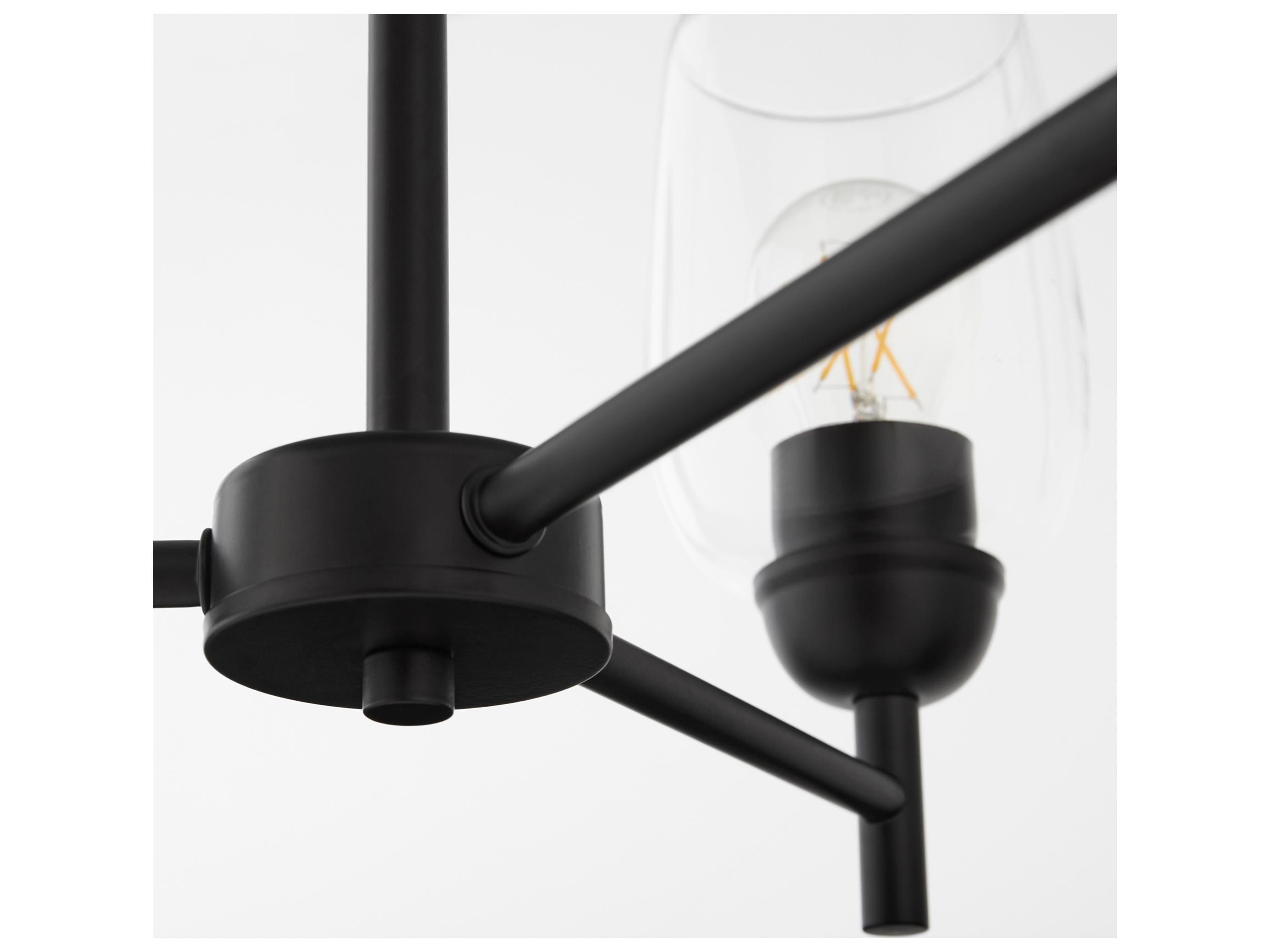 Quorum Wallinger 3-Light Matte Black Chandelier