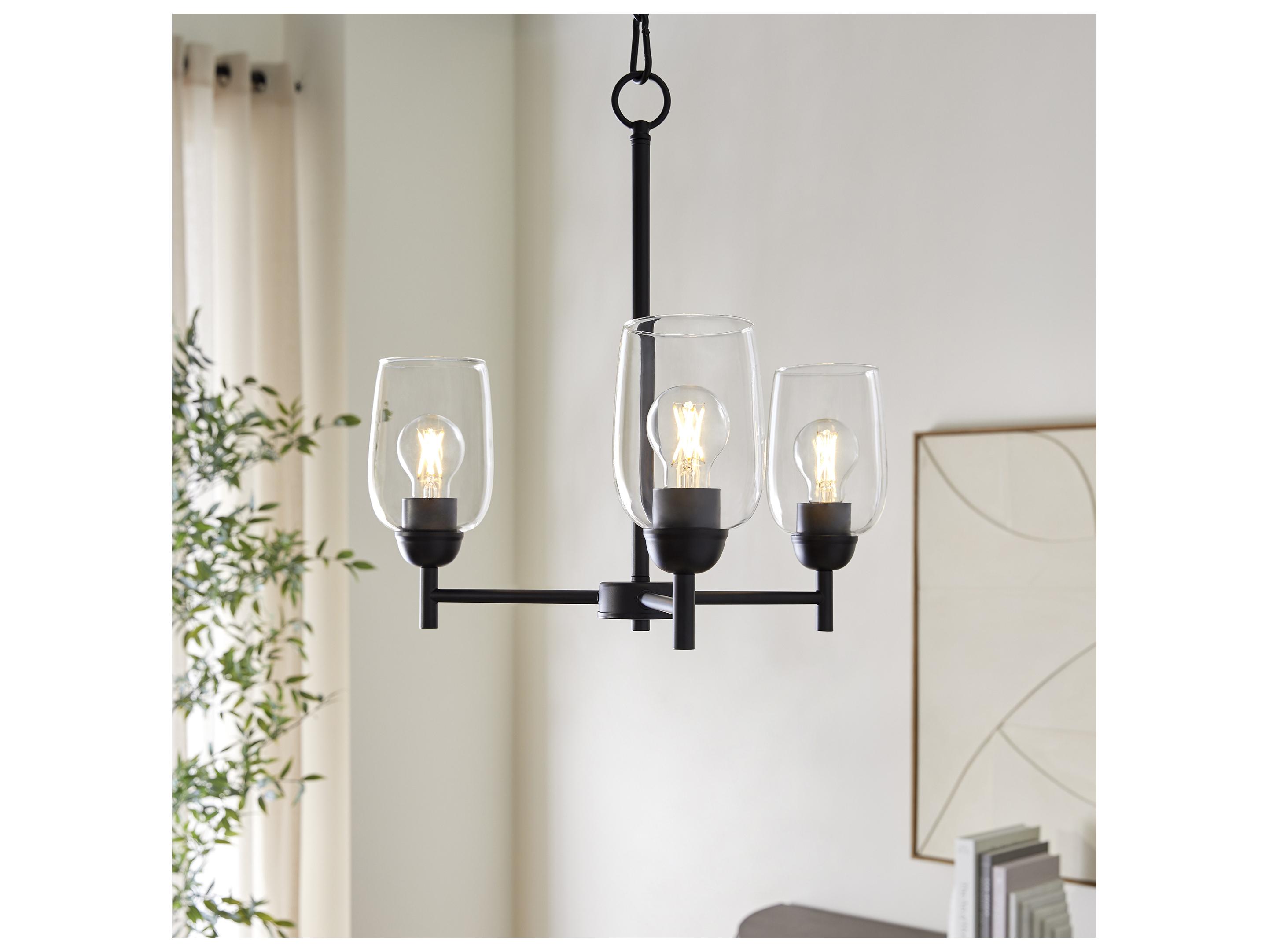 Quorum Wallinger 3-Light Matte Black Chandelier