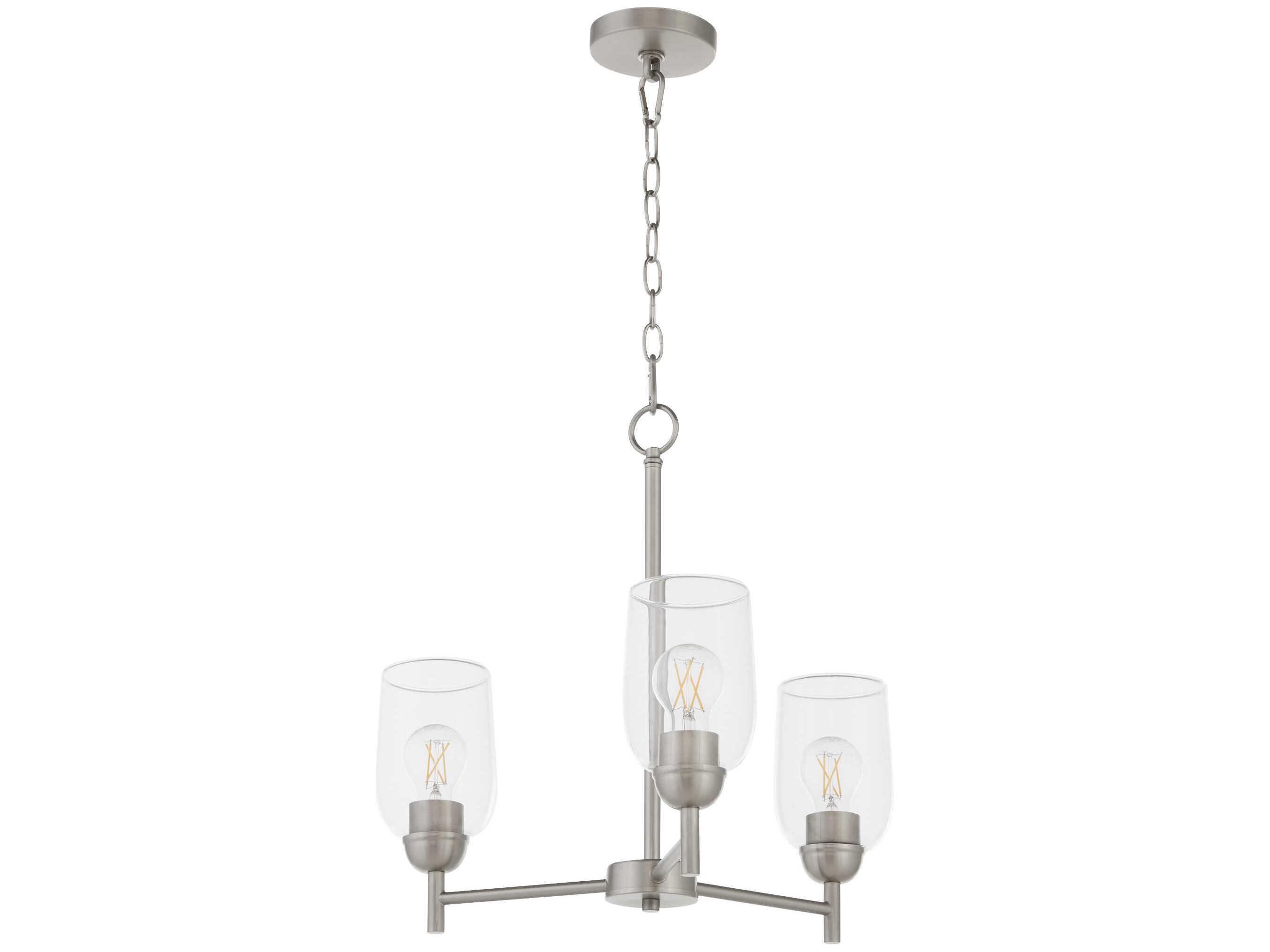 Quorum Wallinger 3-Light Satin Nickel Chandelier