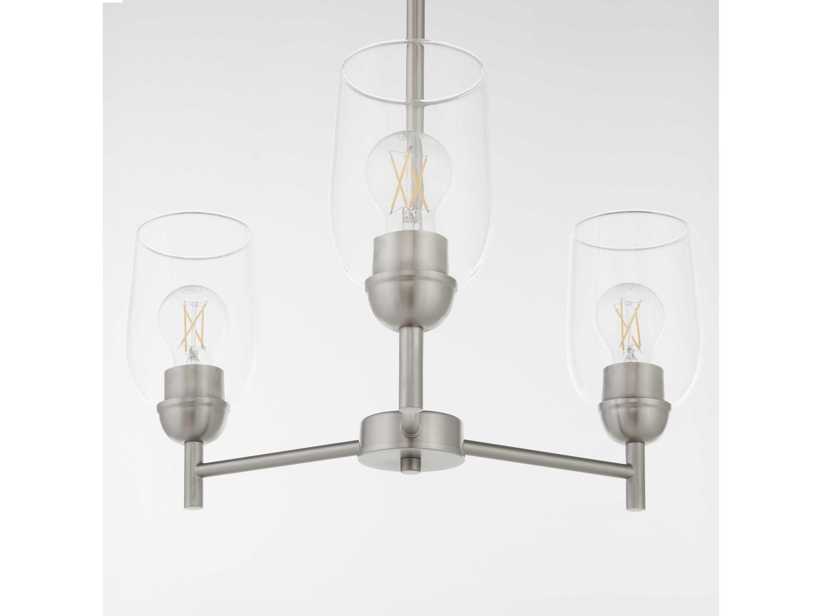 Quorum Wallinger 3-Light Satin Nickel Chandelier