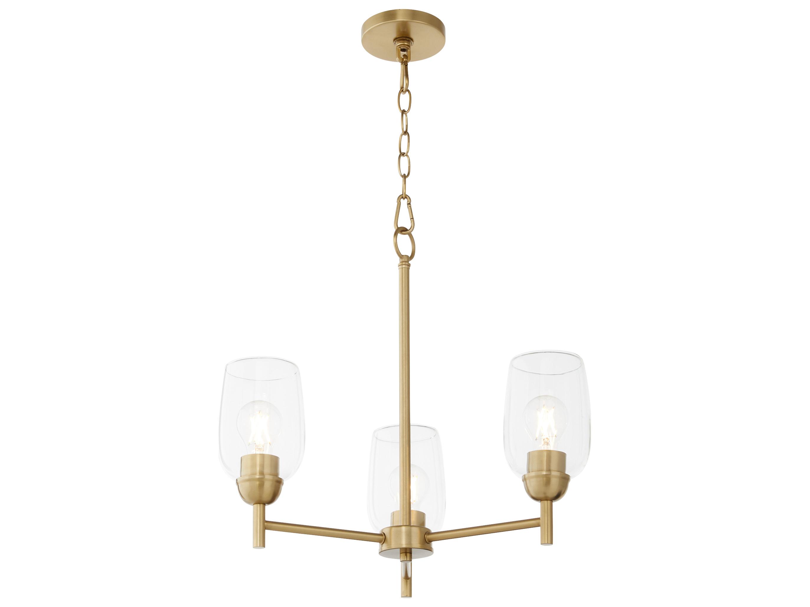 Quorum Wallinger 3-Light Aged Brass Chandelier