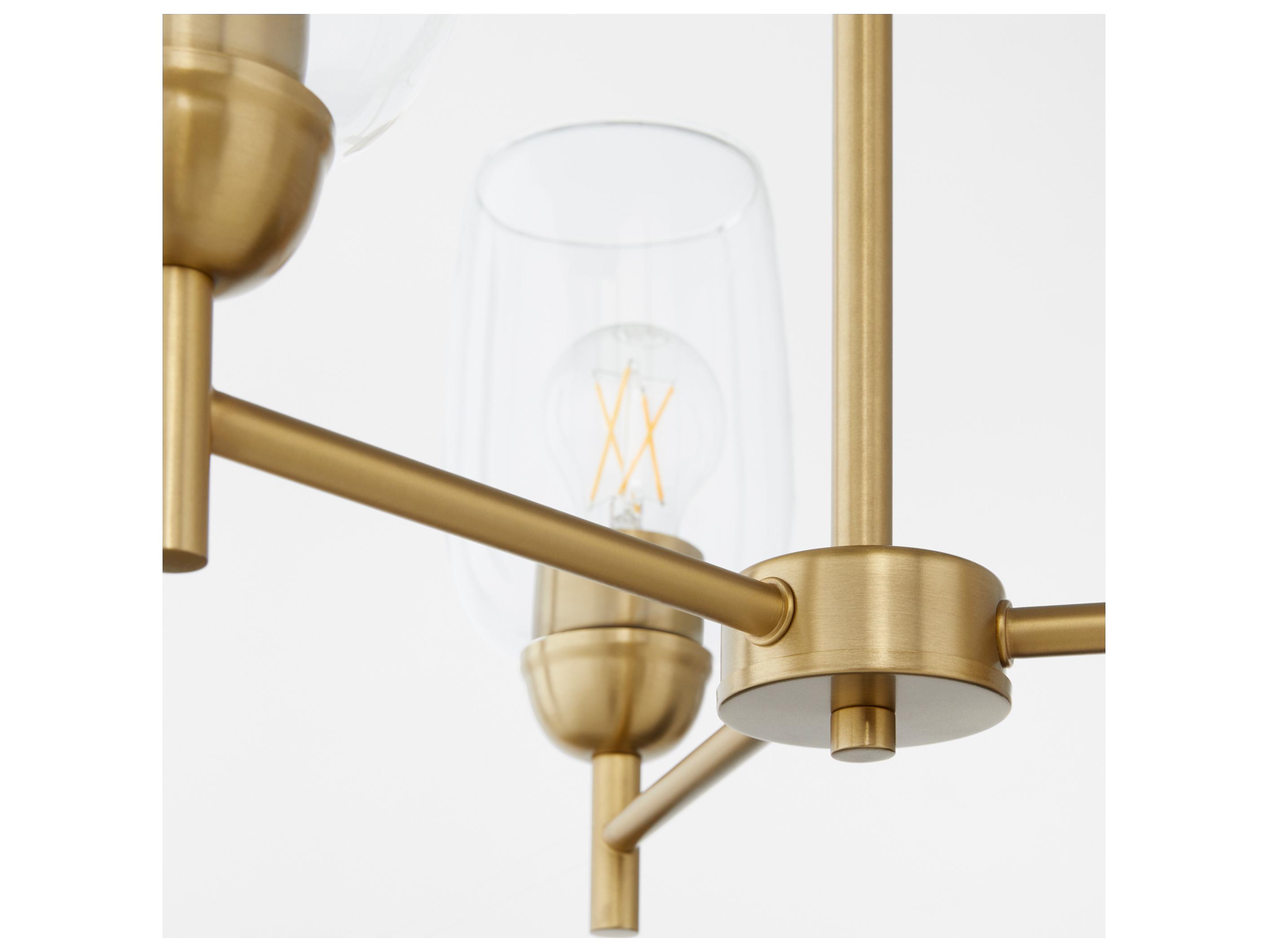 Quorum Wallinger 3-Light Aged Brass Chandelier