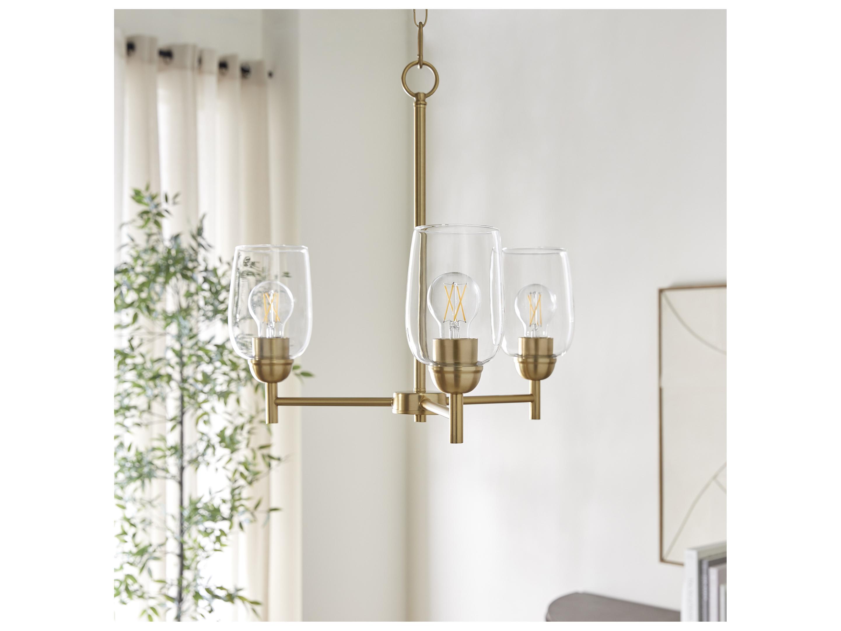 Quorum Wallinger 3-Light Aged Brass Chandelier