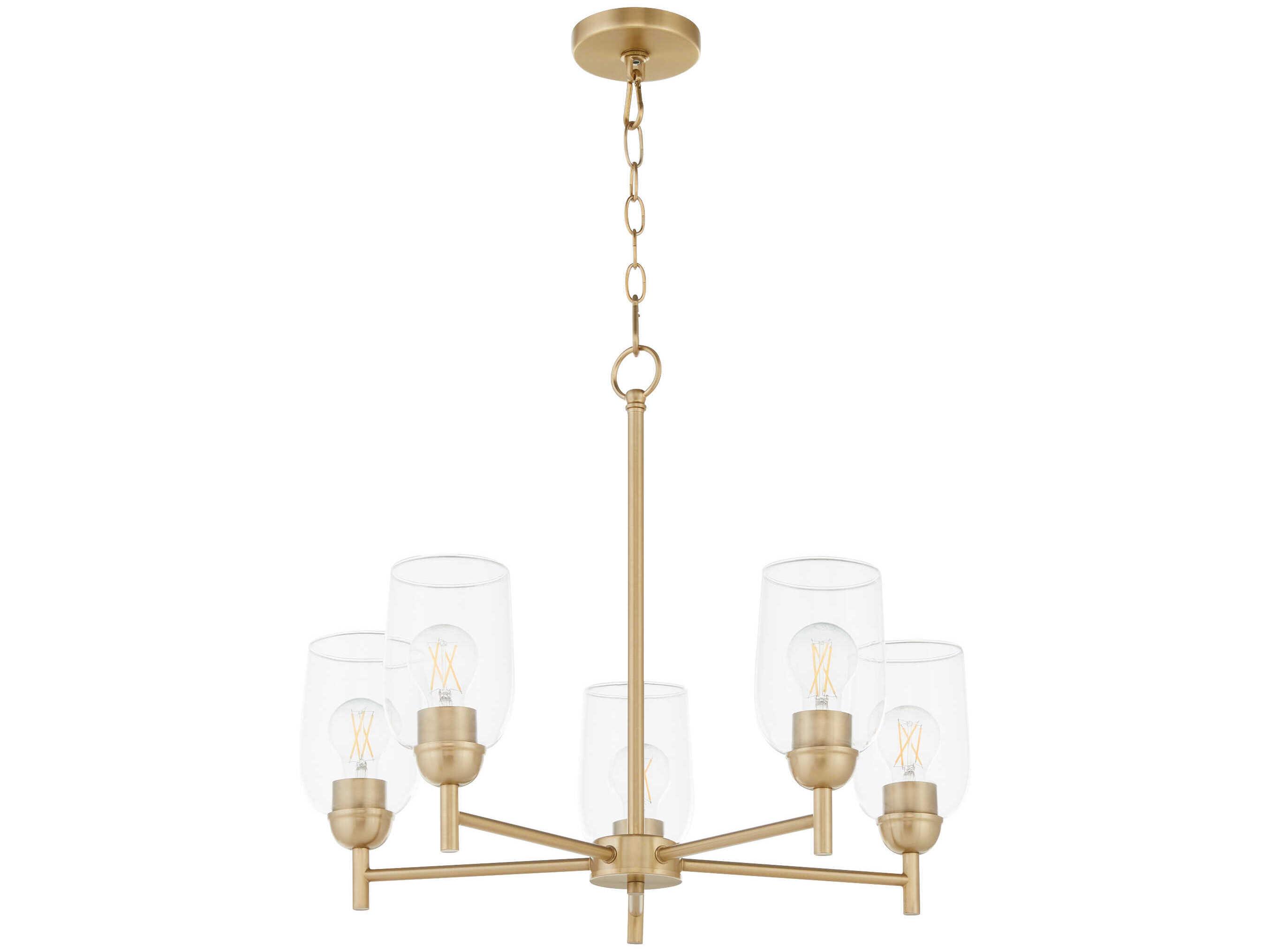 Quorum Wallinger 5-Light Aged Brass Chandelier