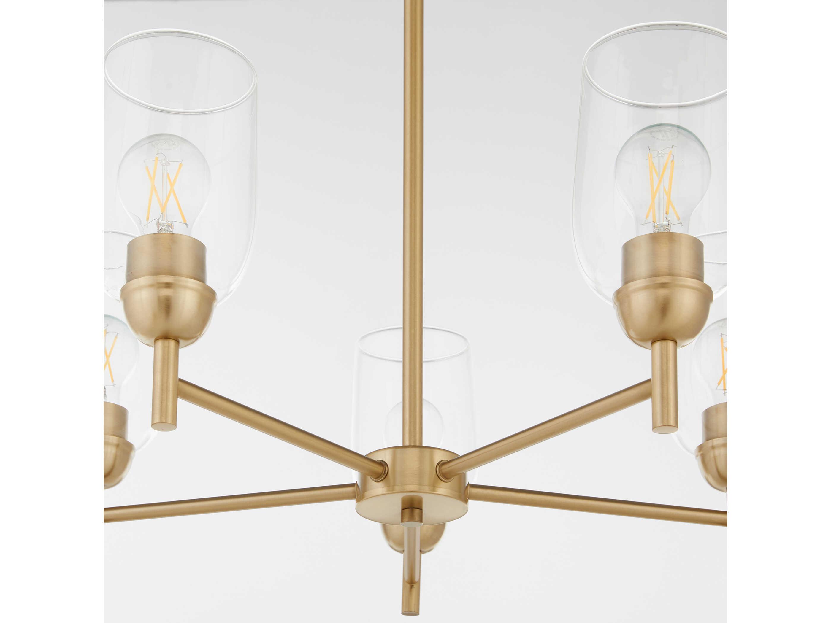 Quorum Wallinger 5-Light Aged Brass Chandelier