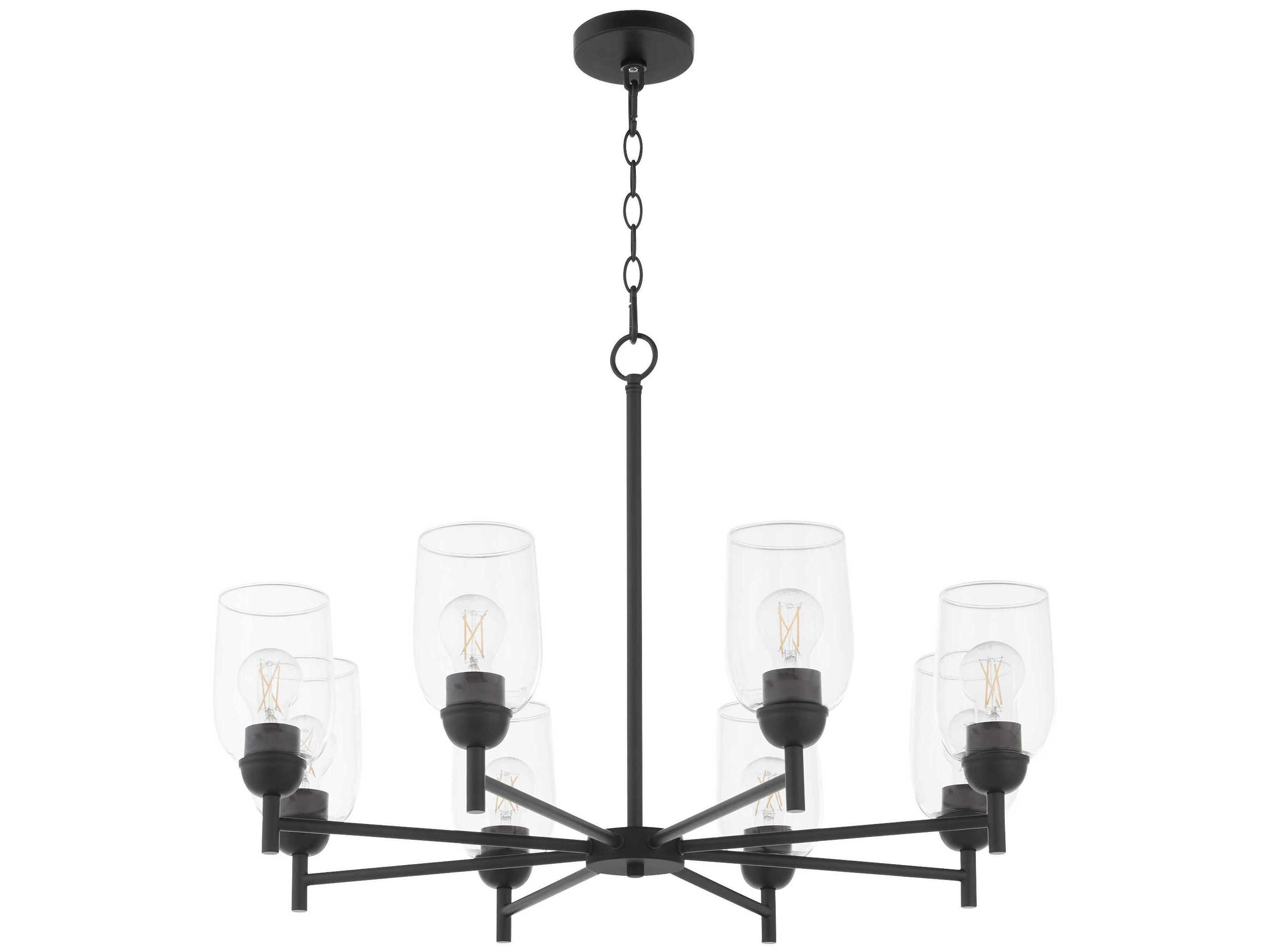 Quorum Wallinger 8-Light Matte Black Chandelier