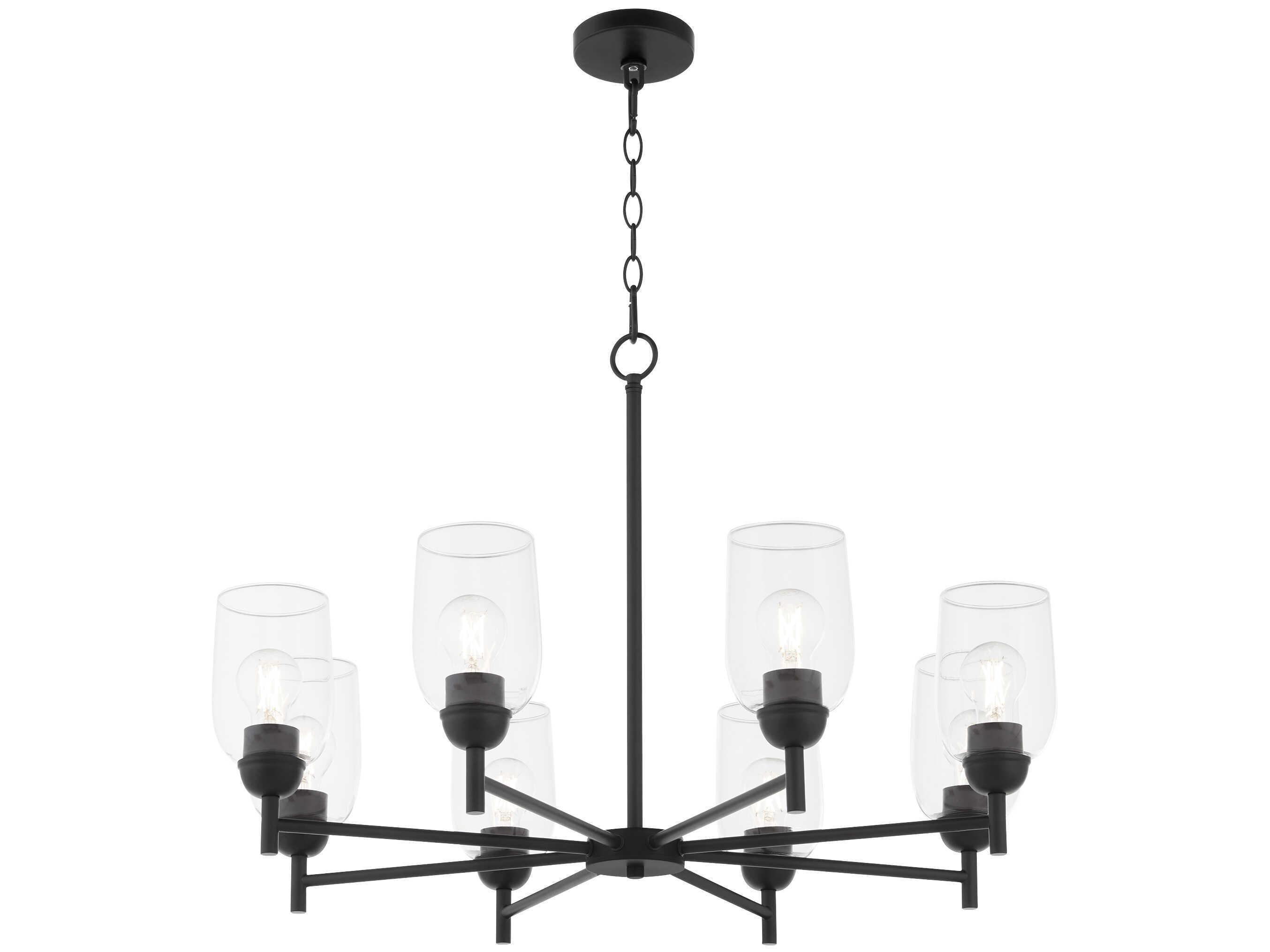 Quorum Wallinger 8-Light Matte Black Chandelier