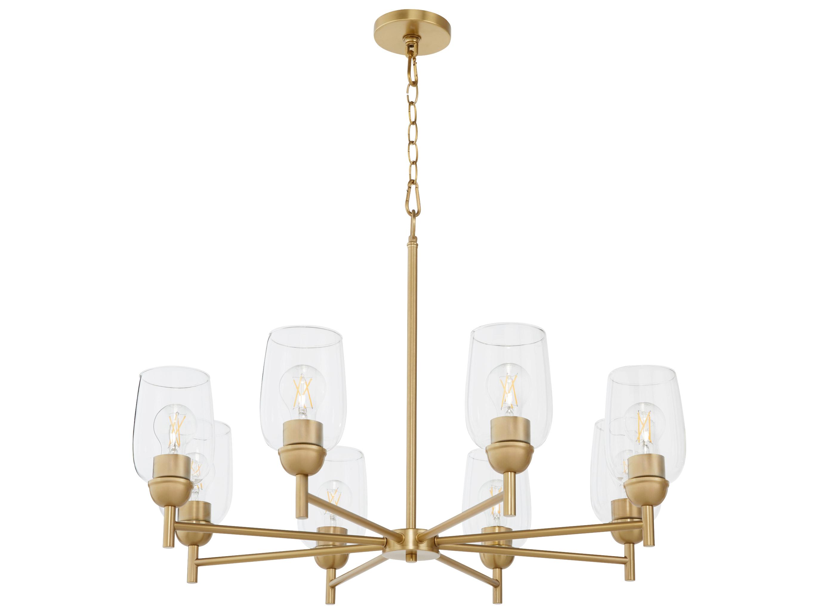 Quorum Wallinger 8-Light Aged Brass Chandelier