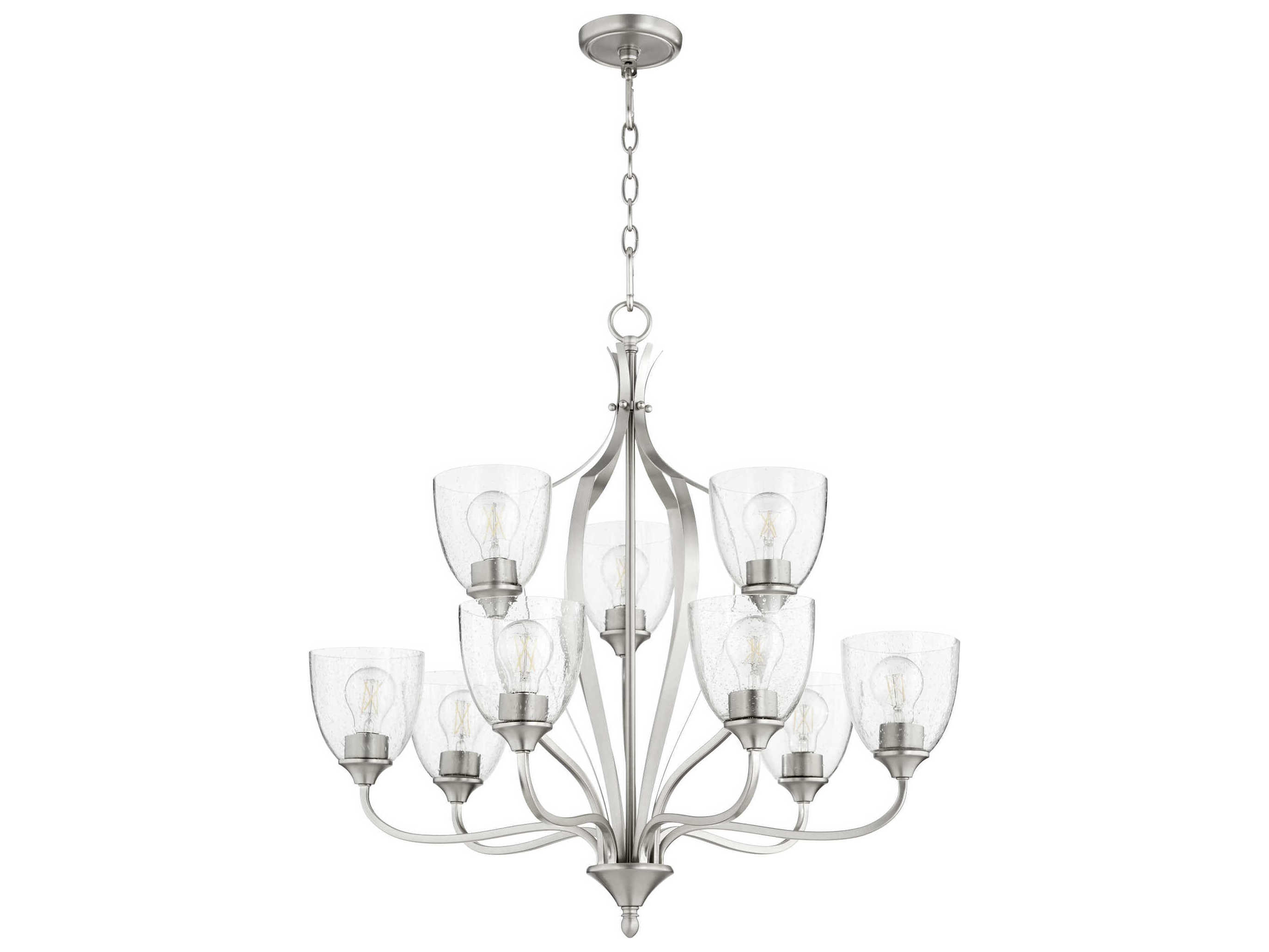 Quorum Jardin 9-Light Satin Nickel Bell Chandelier