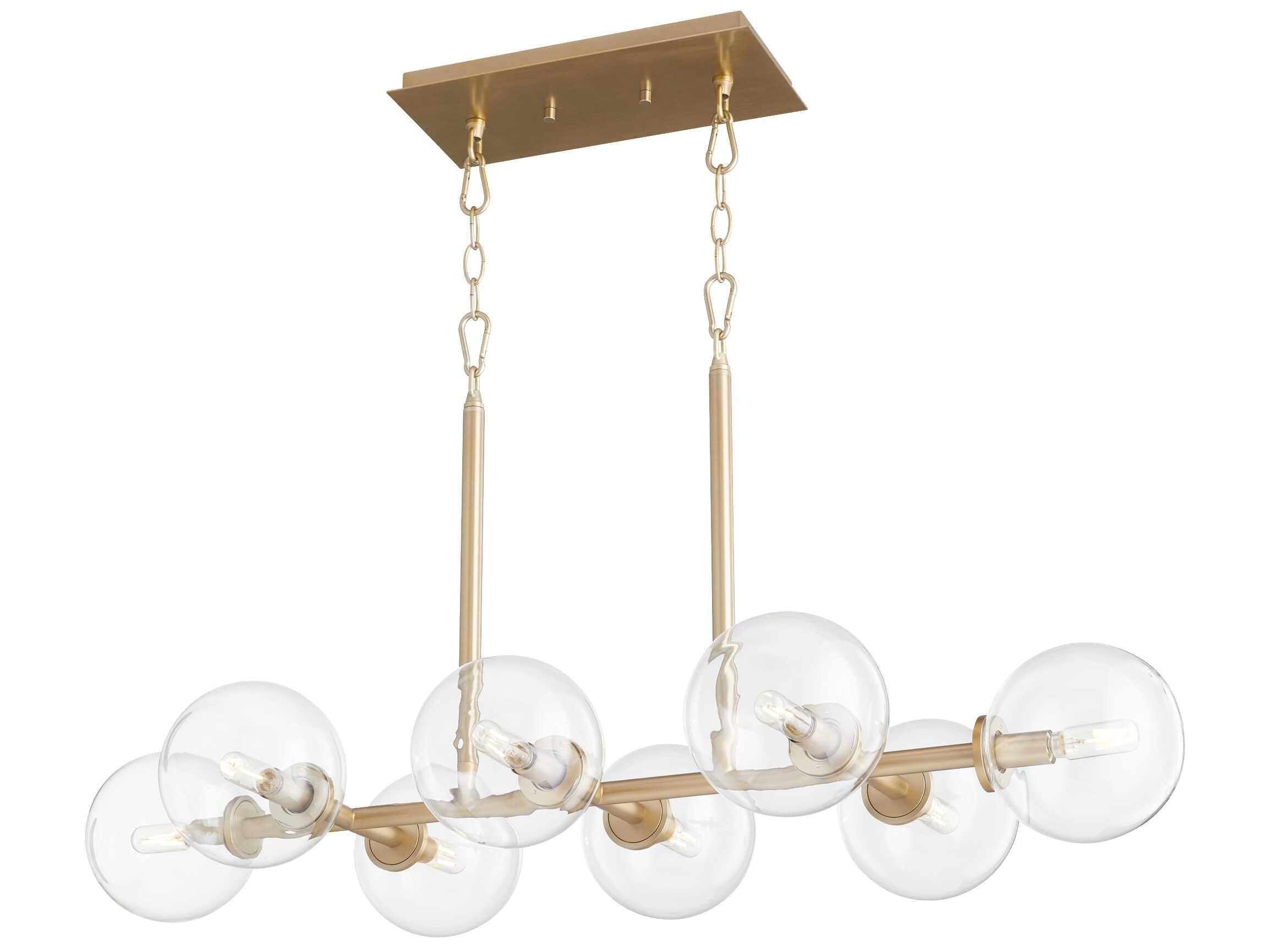 Quorum Rovi 8-Light Aged Brass Glass Globe Island Pendant