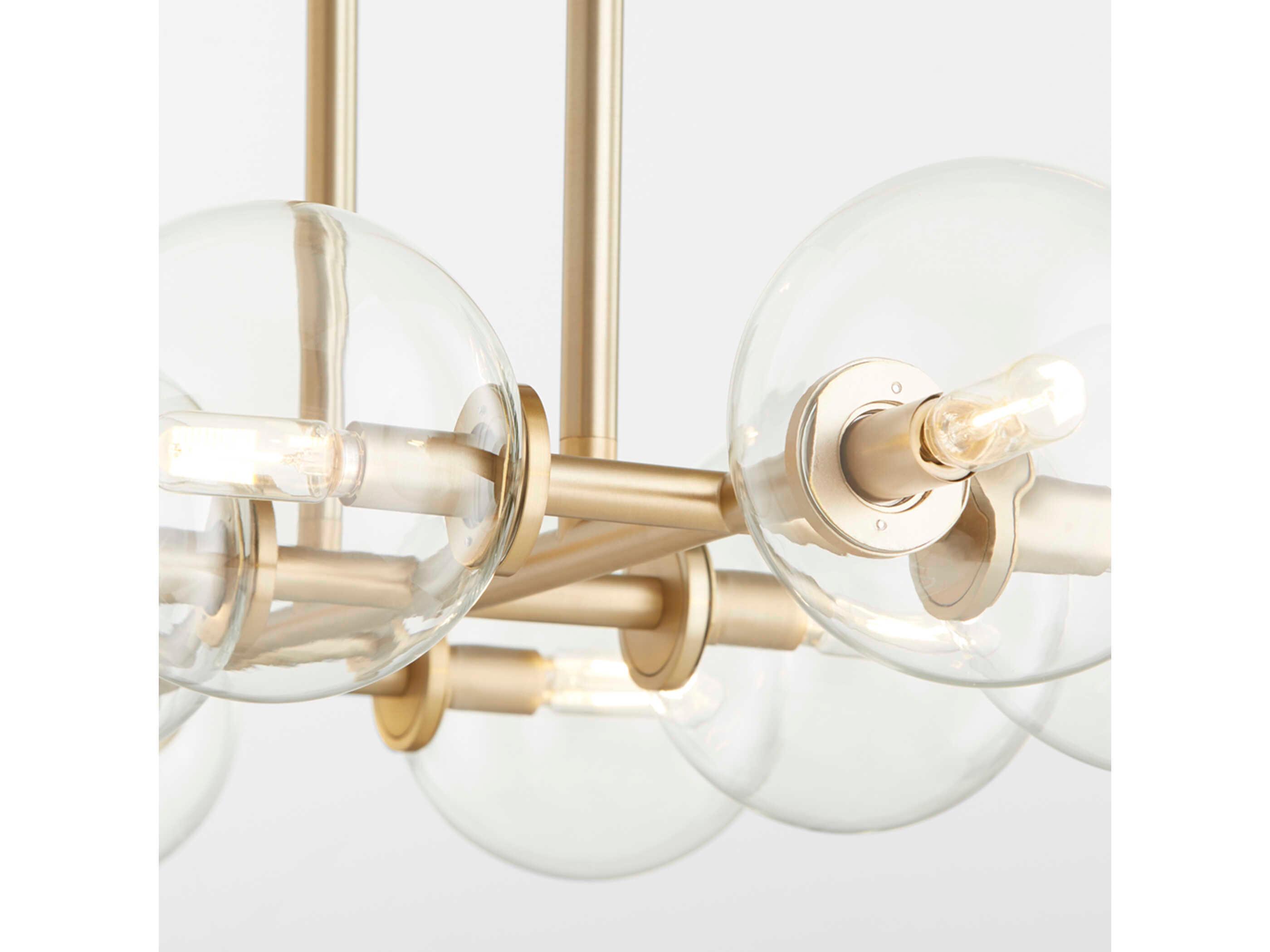 Quorum Rovi 8-Light Aged Brass Glass Globe Island Pendant