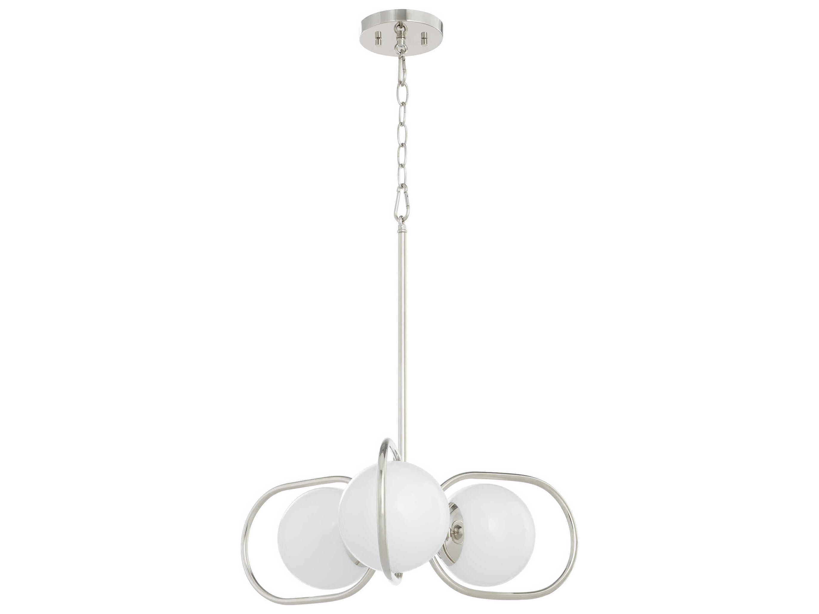 Quorum Belmont 3-Light Polished Nickel Globe Chandelier