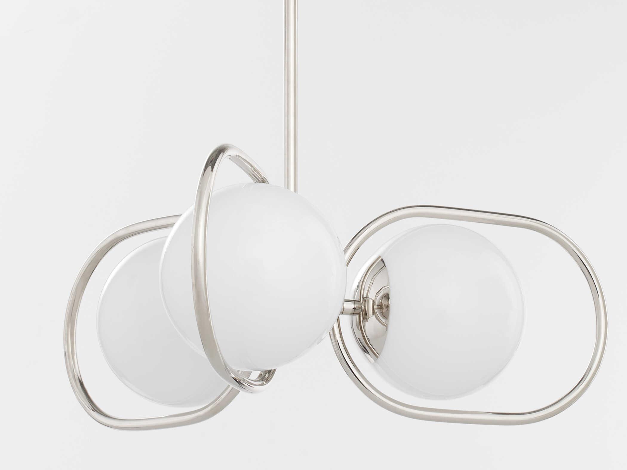 Quorum Belmont 3-Light Polished Nickel Globe Chandelier