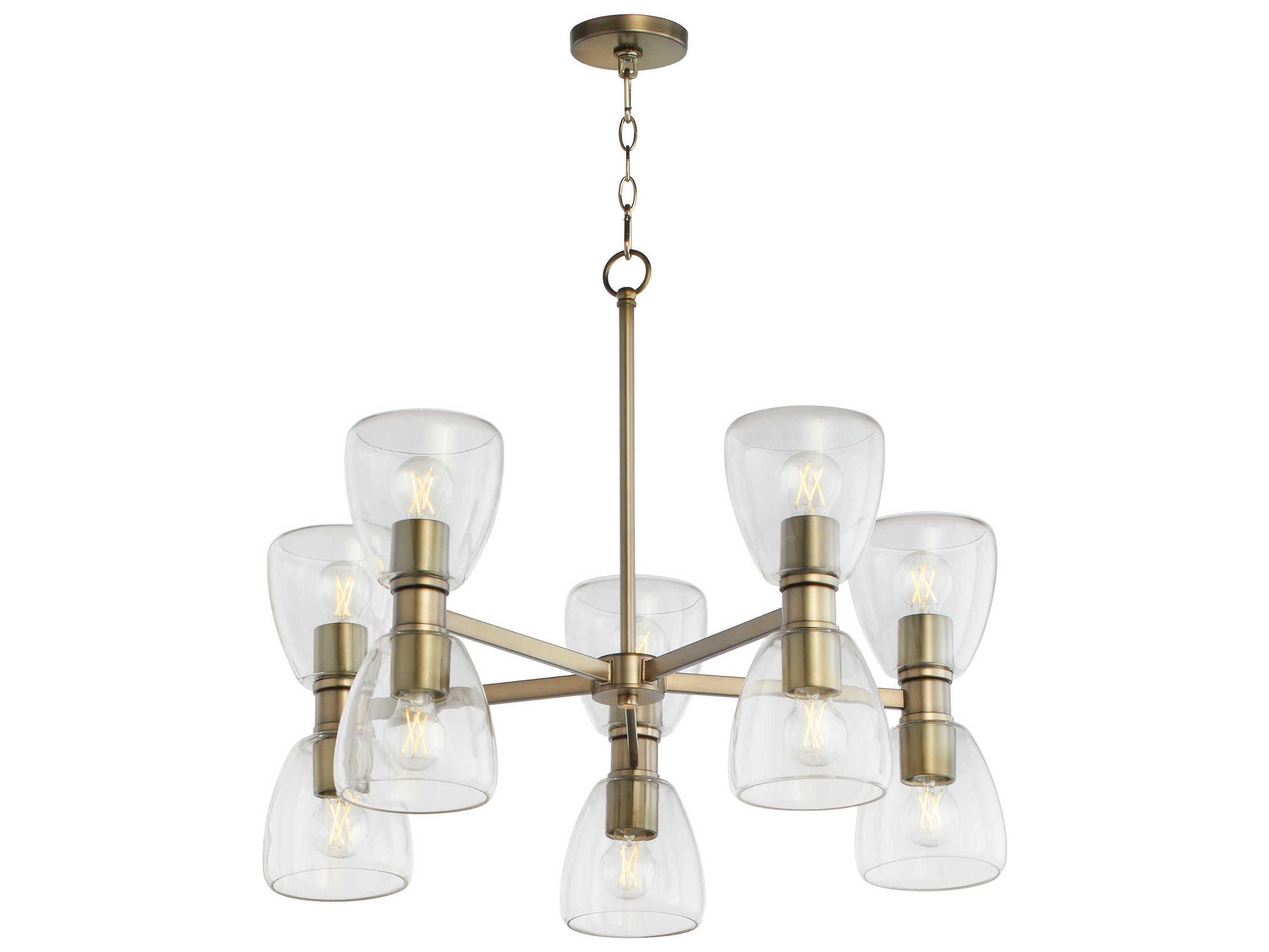 Quorum Relo 10-Light Dark Brass Chandelier