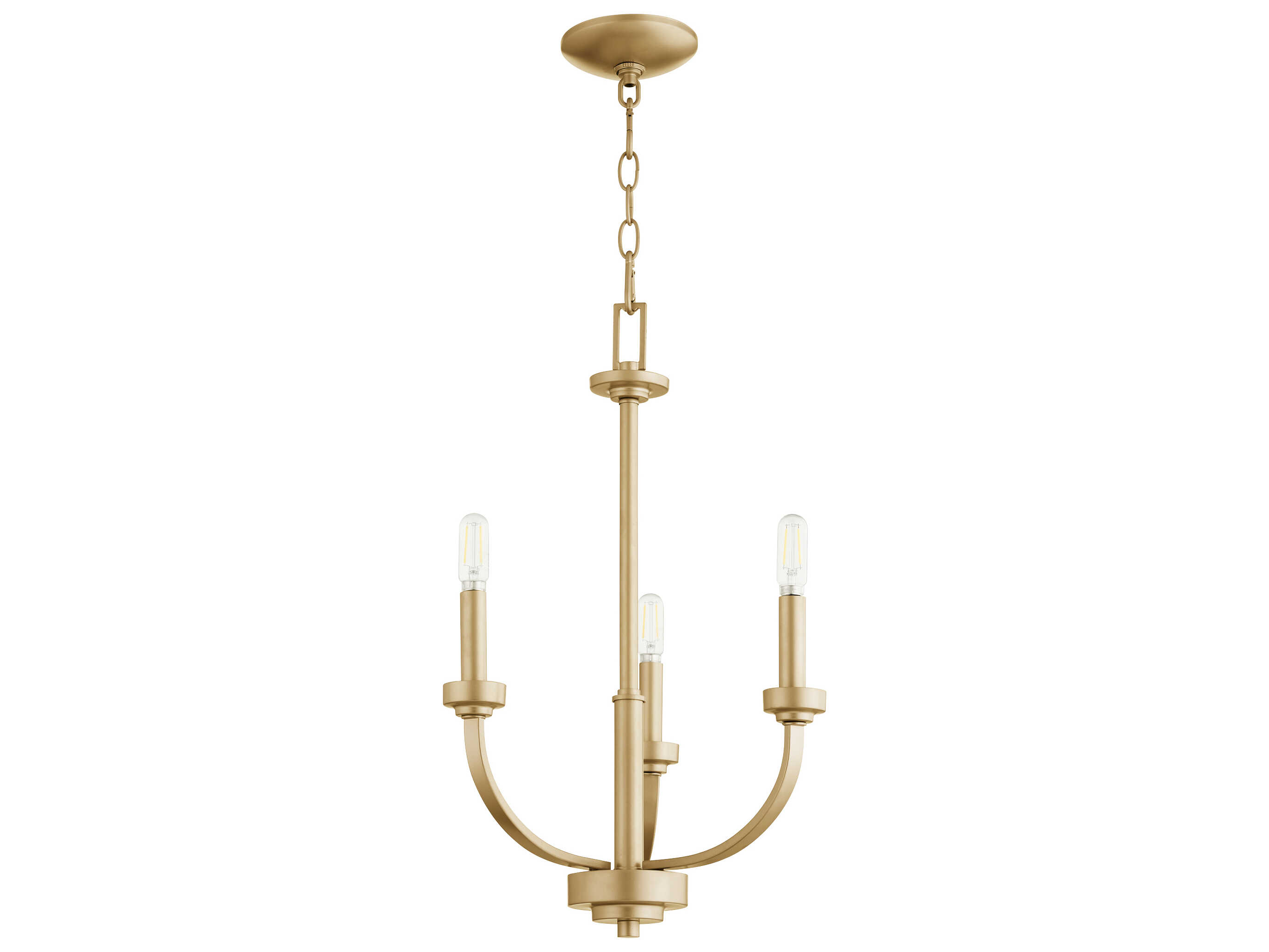 Quorum Reyes 3-Light Aged Brass Candelabra Chandelier