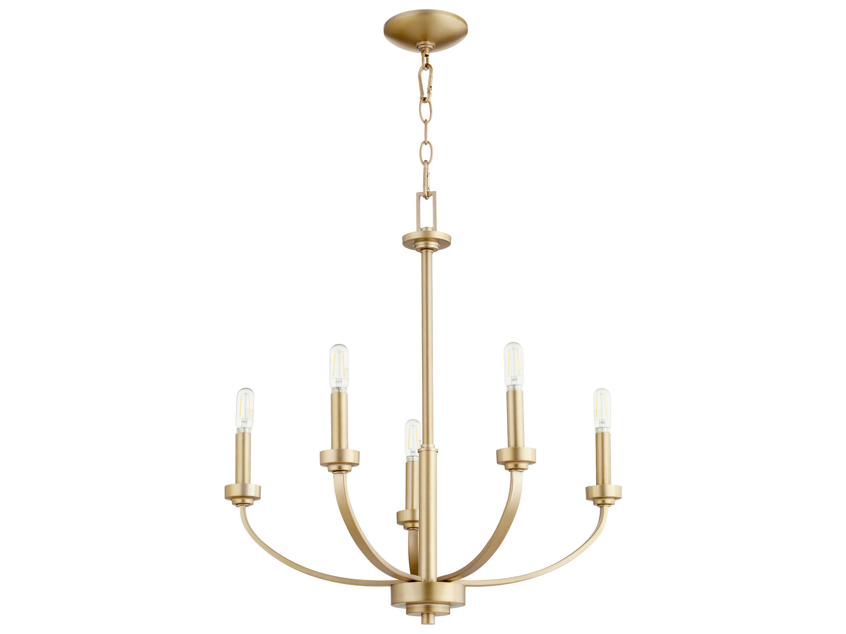 Quorum Reyes 5-Light Aged Brass Candelabra Chandelier