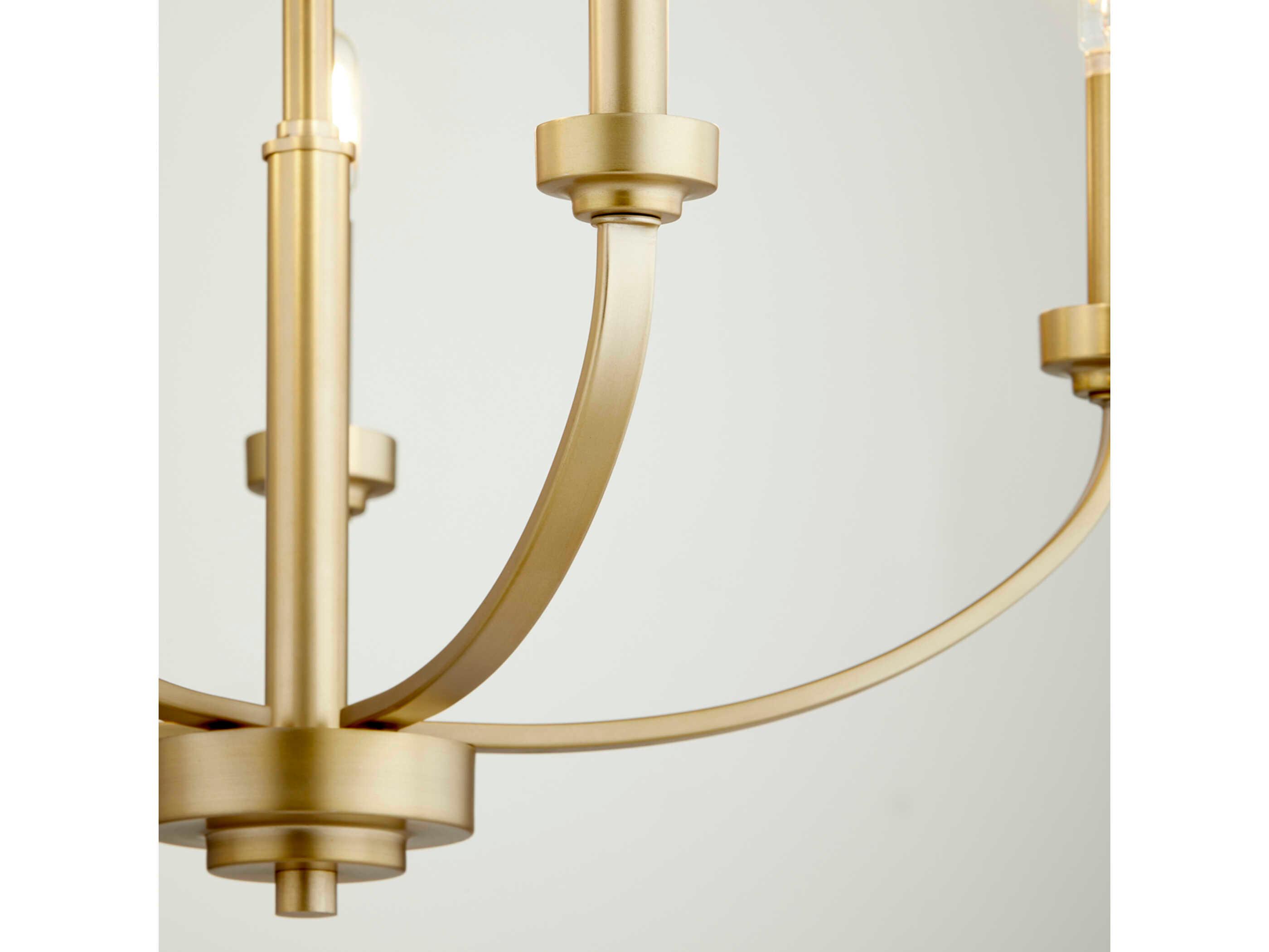 Quorum Reyes 5-Light Aged Brass Candelabra Chandelier