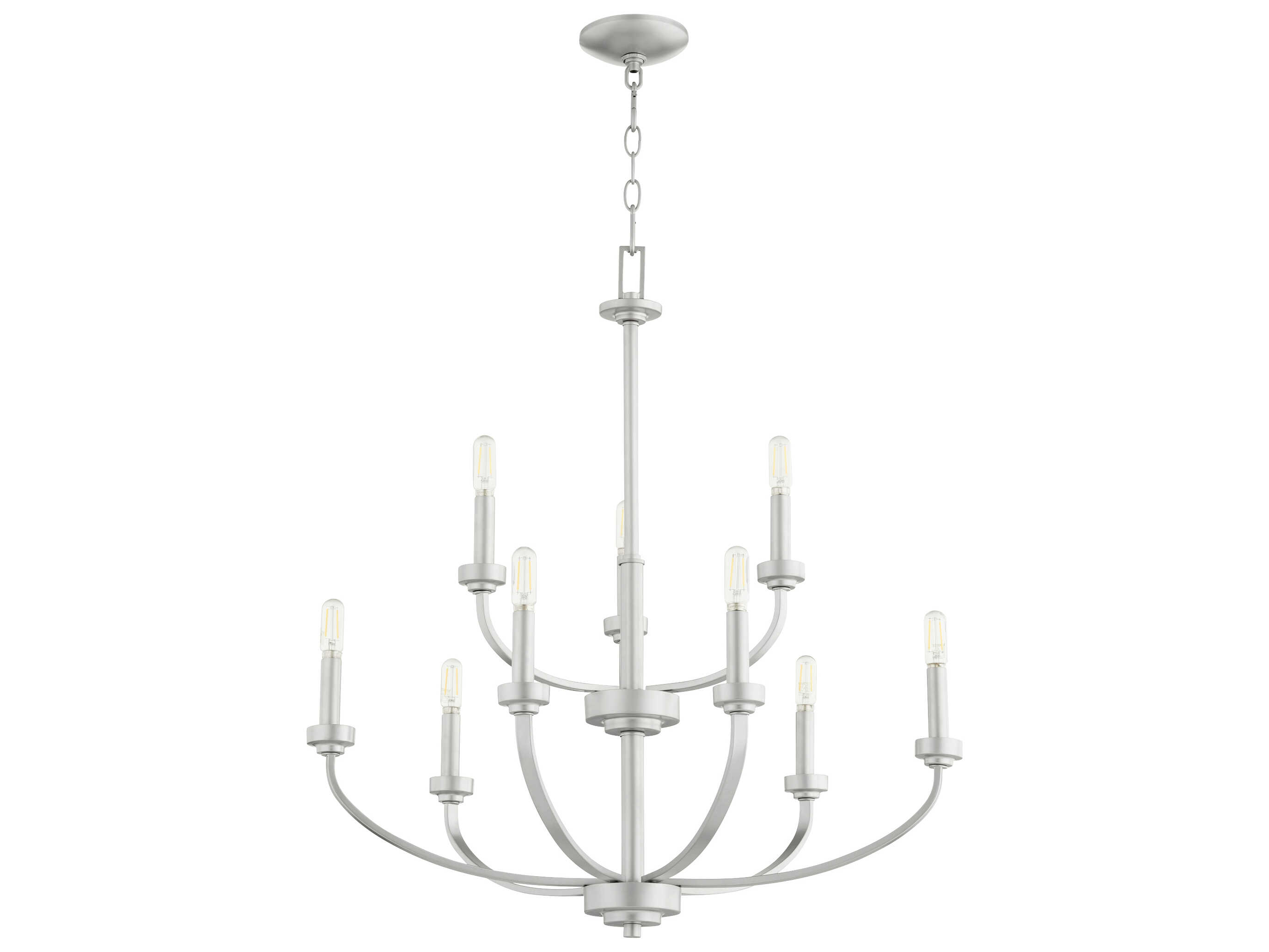 Quorum Reyes 9-Light Classic Nickel Candelabra Chandelier