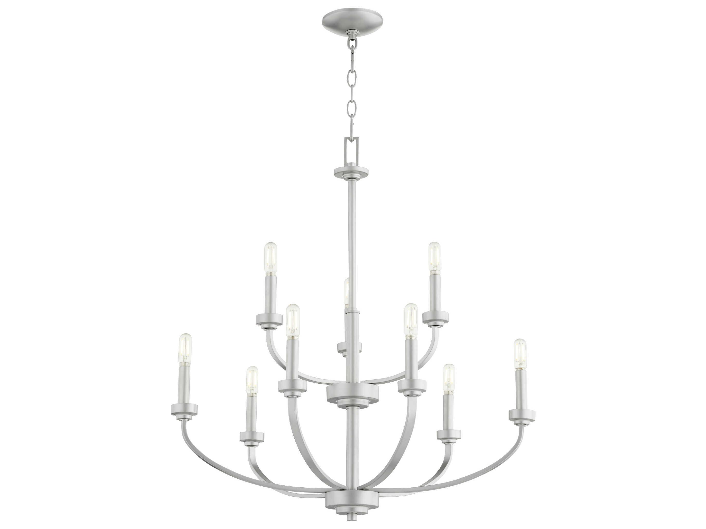 Quorum Reyes 9-Light Classic Nickel Candelabra Chandelier