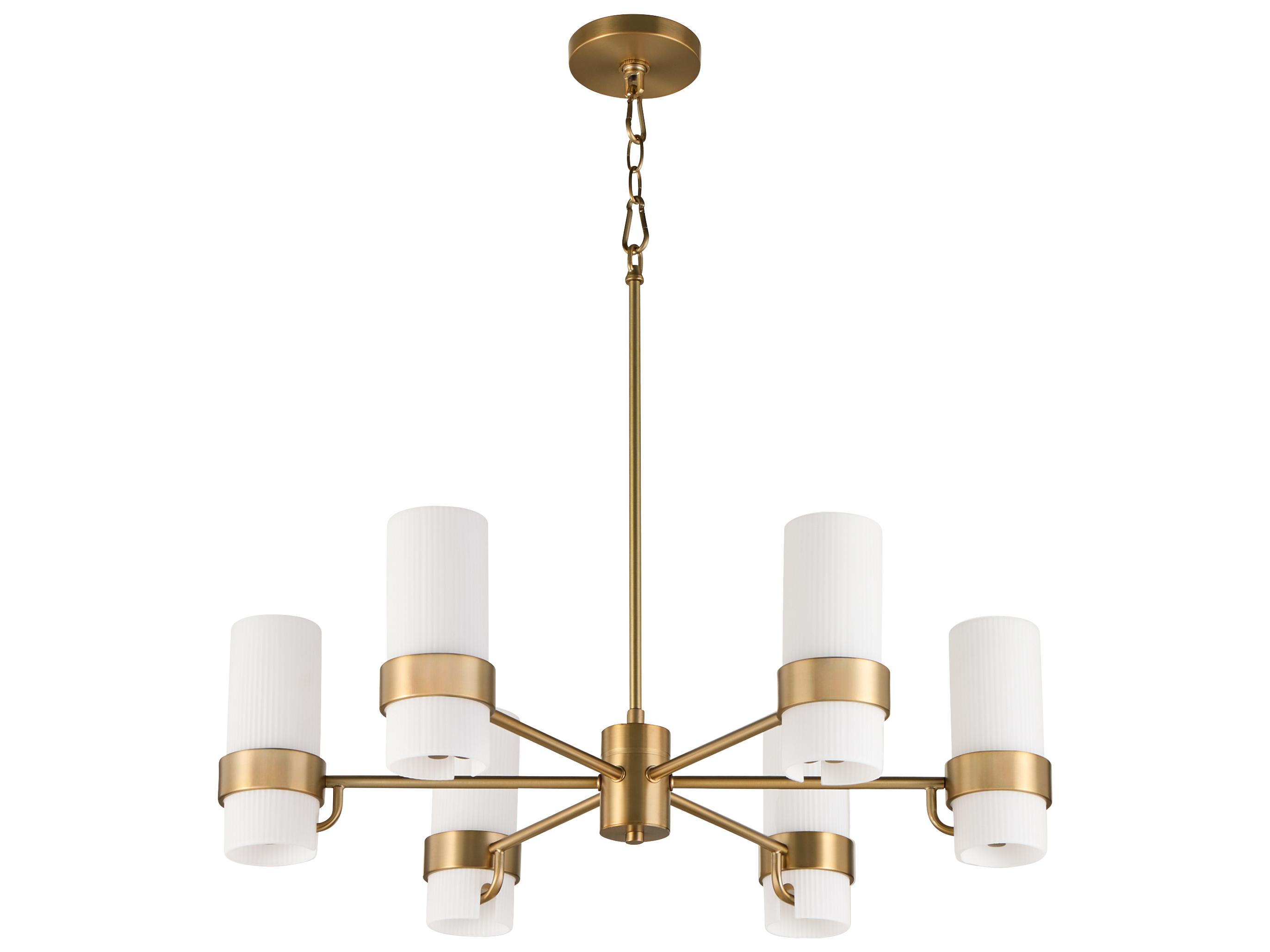 Quorum Sojourn 6-Light Brushed Brass Candelabra Chandelier