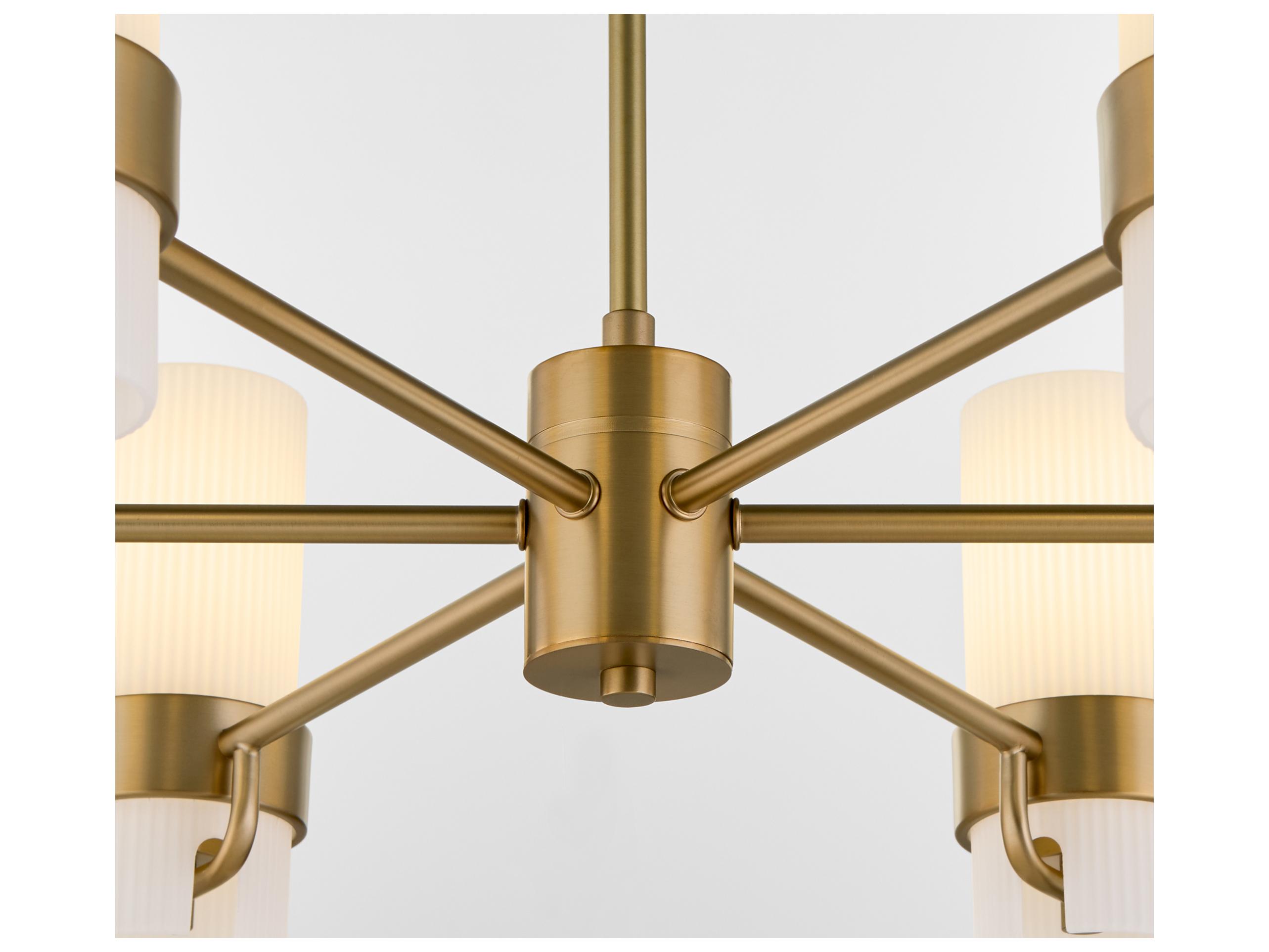 Quorum Sojourn 6-Light Brushed Brass Candelabra Chandelier
