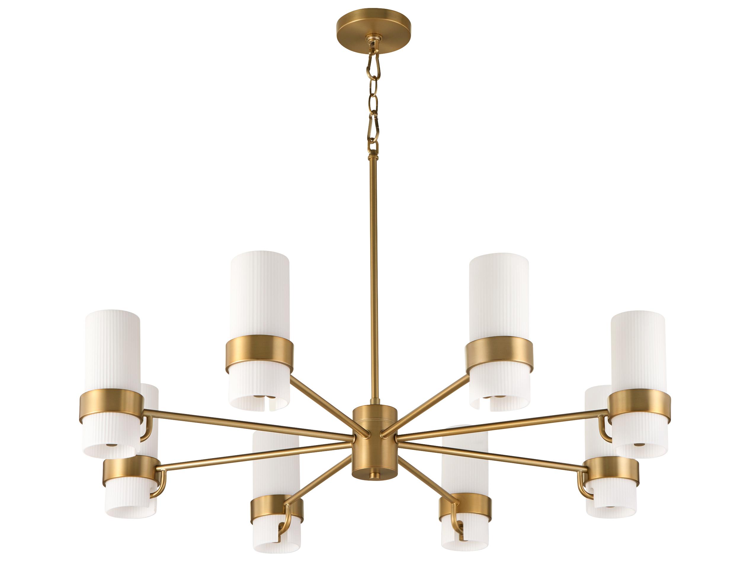 Quorum Sojourn 8-Light Brushed Brass Candelabra Chandelier
