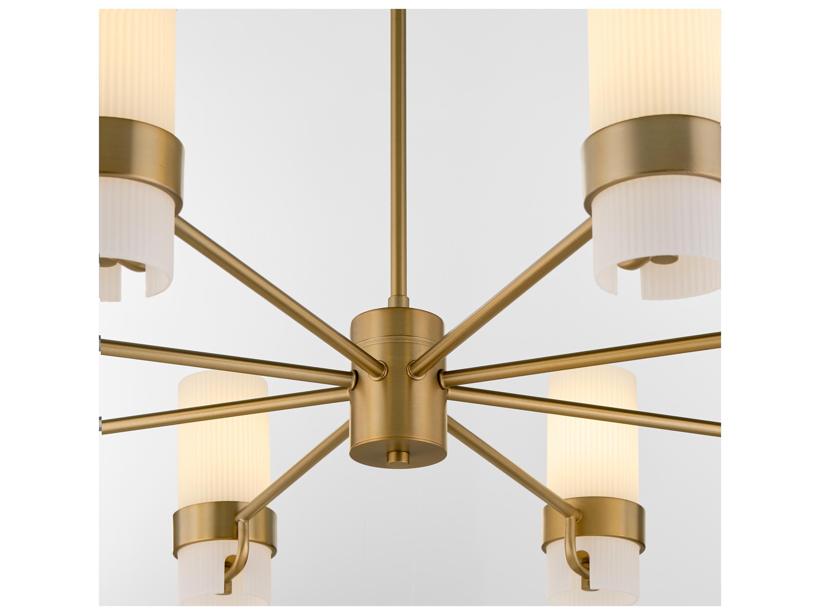 Quorum Sojourn 8-Light Brushed Brass Candelabra Chandelier