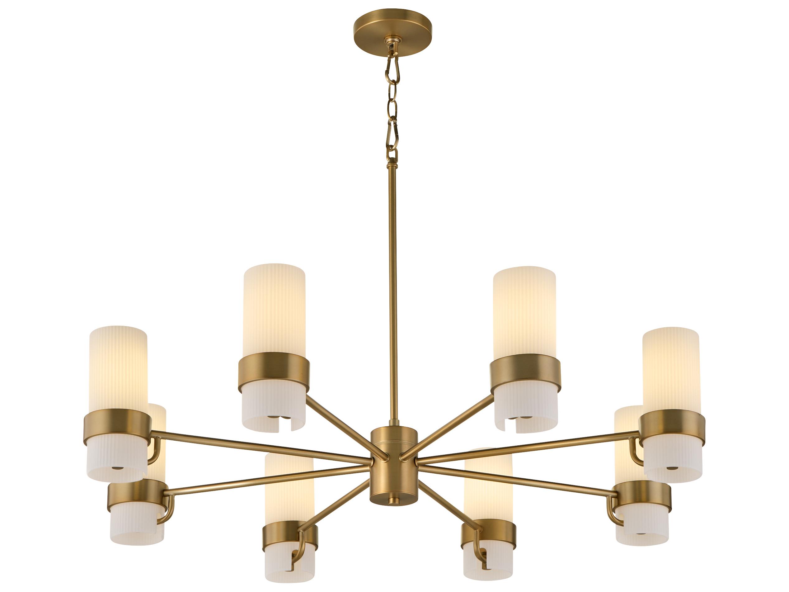 Quorum Sojourn 8-Light Brushed Brass Candelabra Chandelier