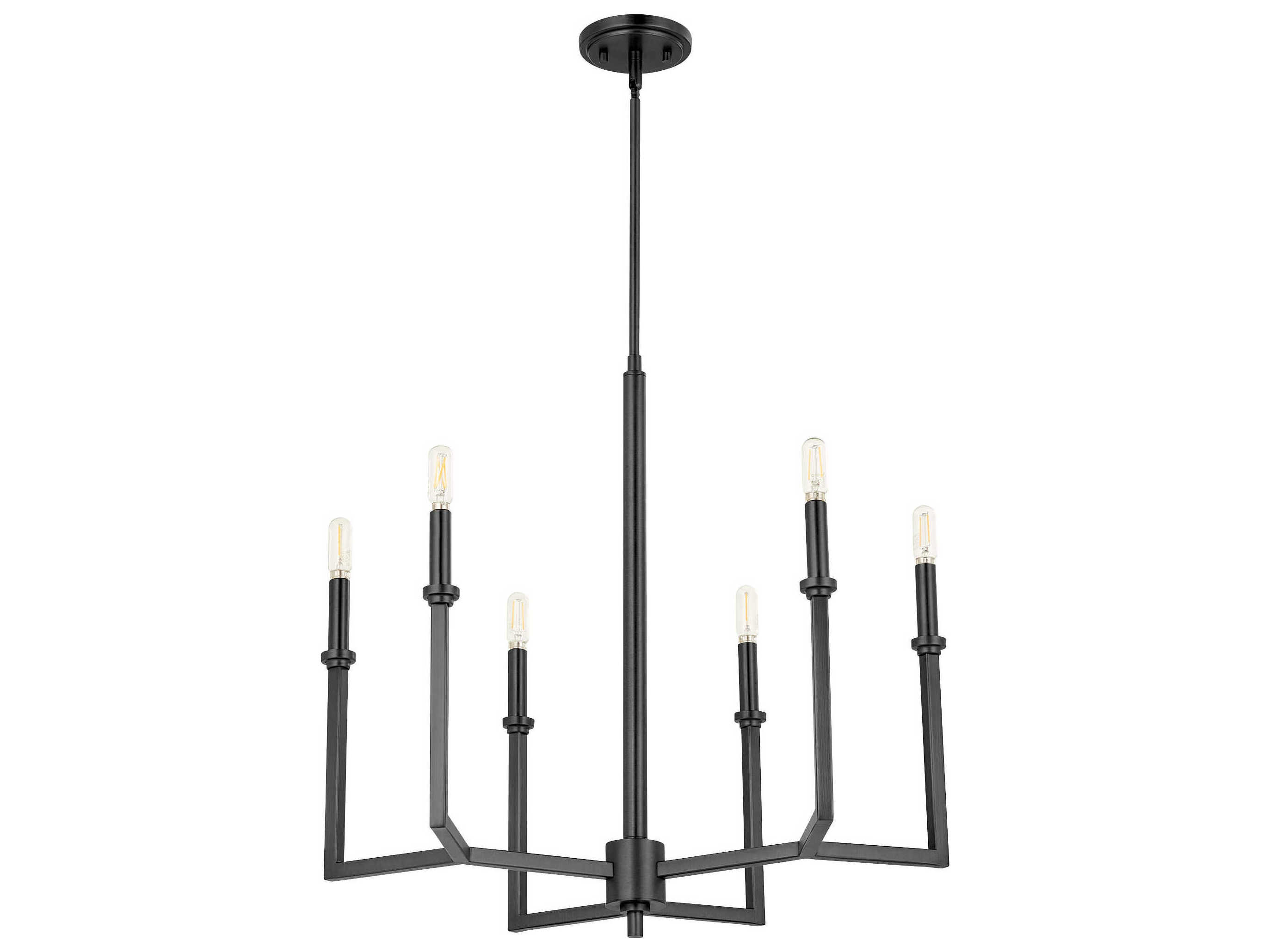 Quorum Merrick 6-Light Matte Black Candelabra Chandelier