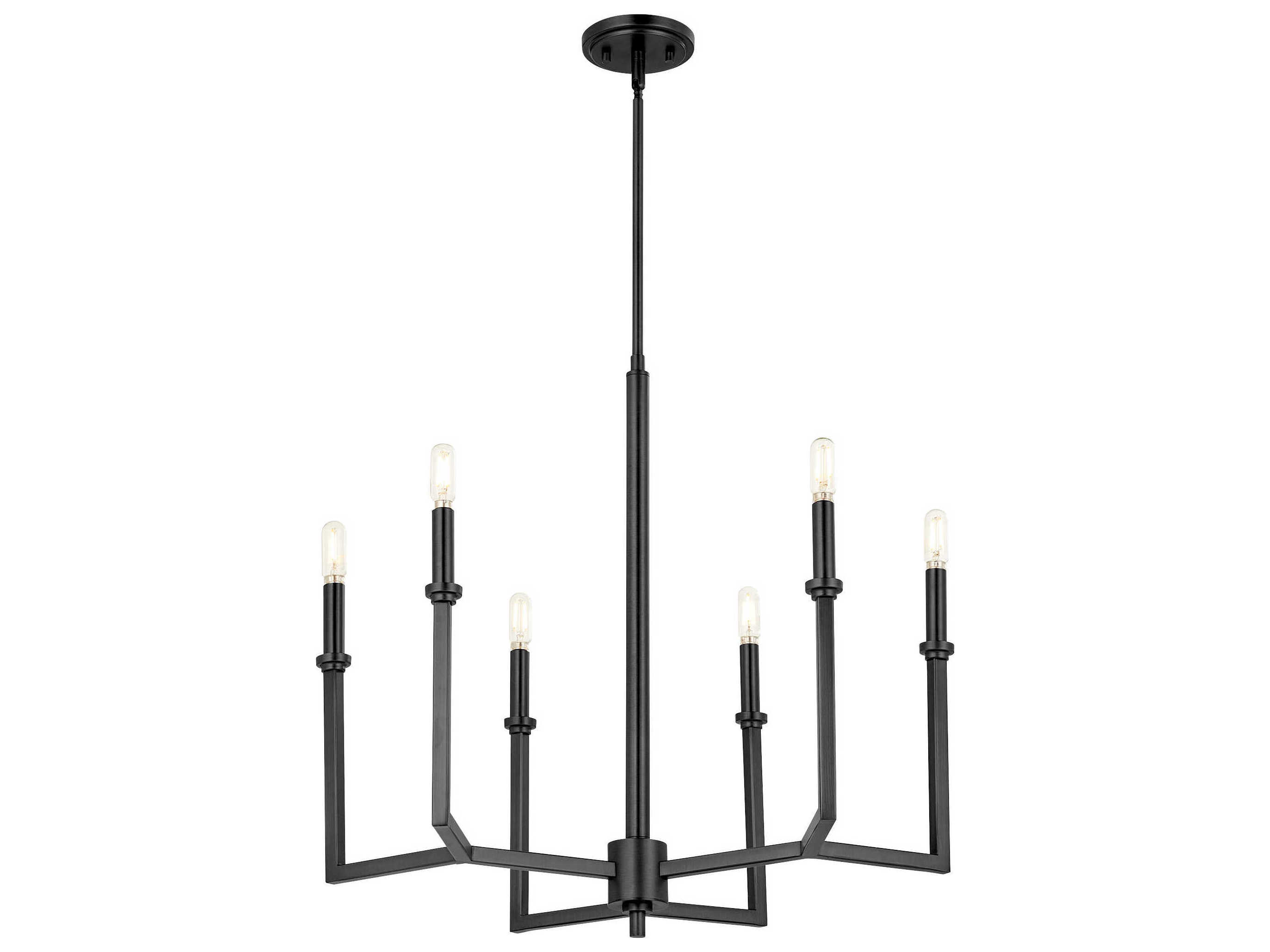 Quorum Merrick 6-Light Matte Black Candelabra Chandelier