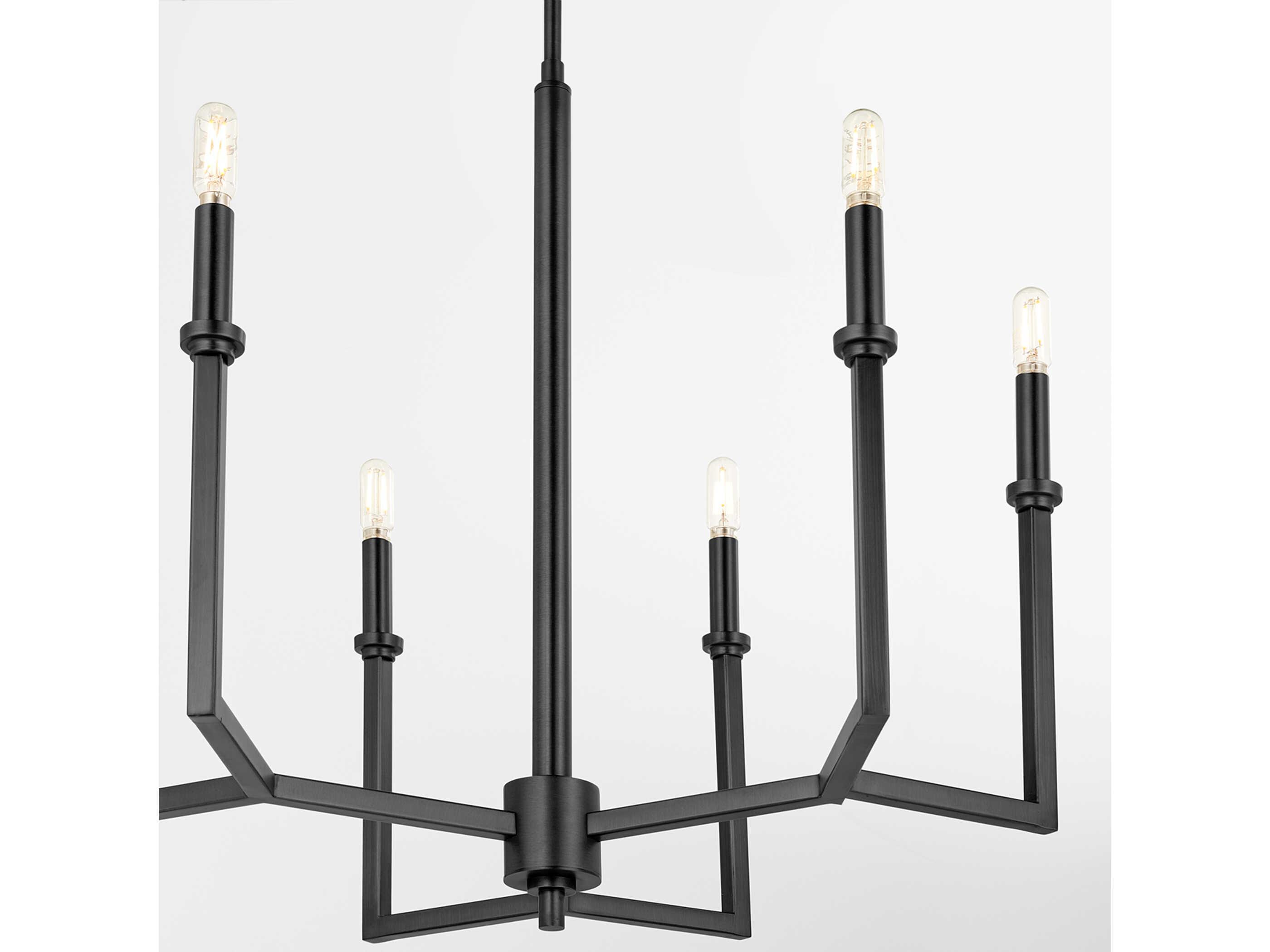 Quorum Merrick 6-Light Matte Black Candelabra Chandelier