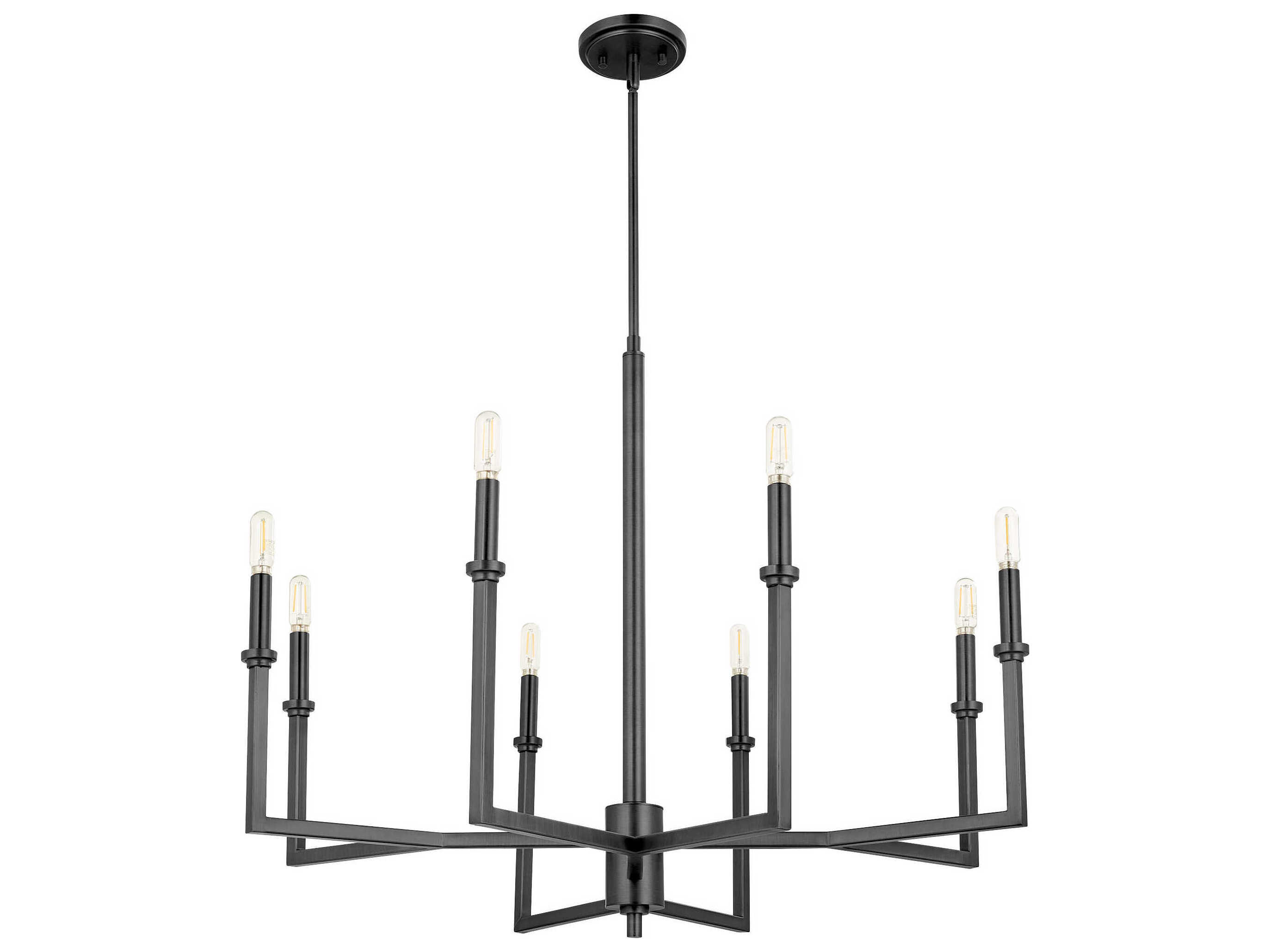 Quorum Merrick 8-Light Matte Black Candelabra Chandelier