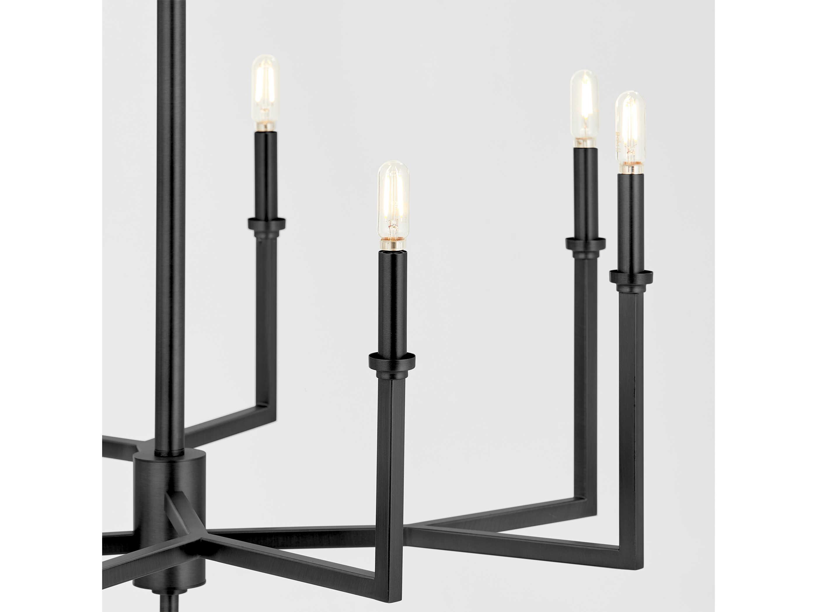 Quorum Merrick 8-Light Matte Black Candelabra Chandelier