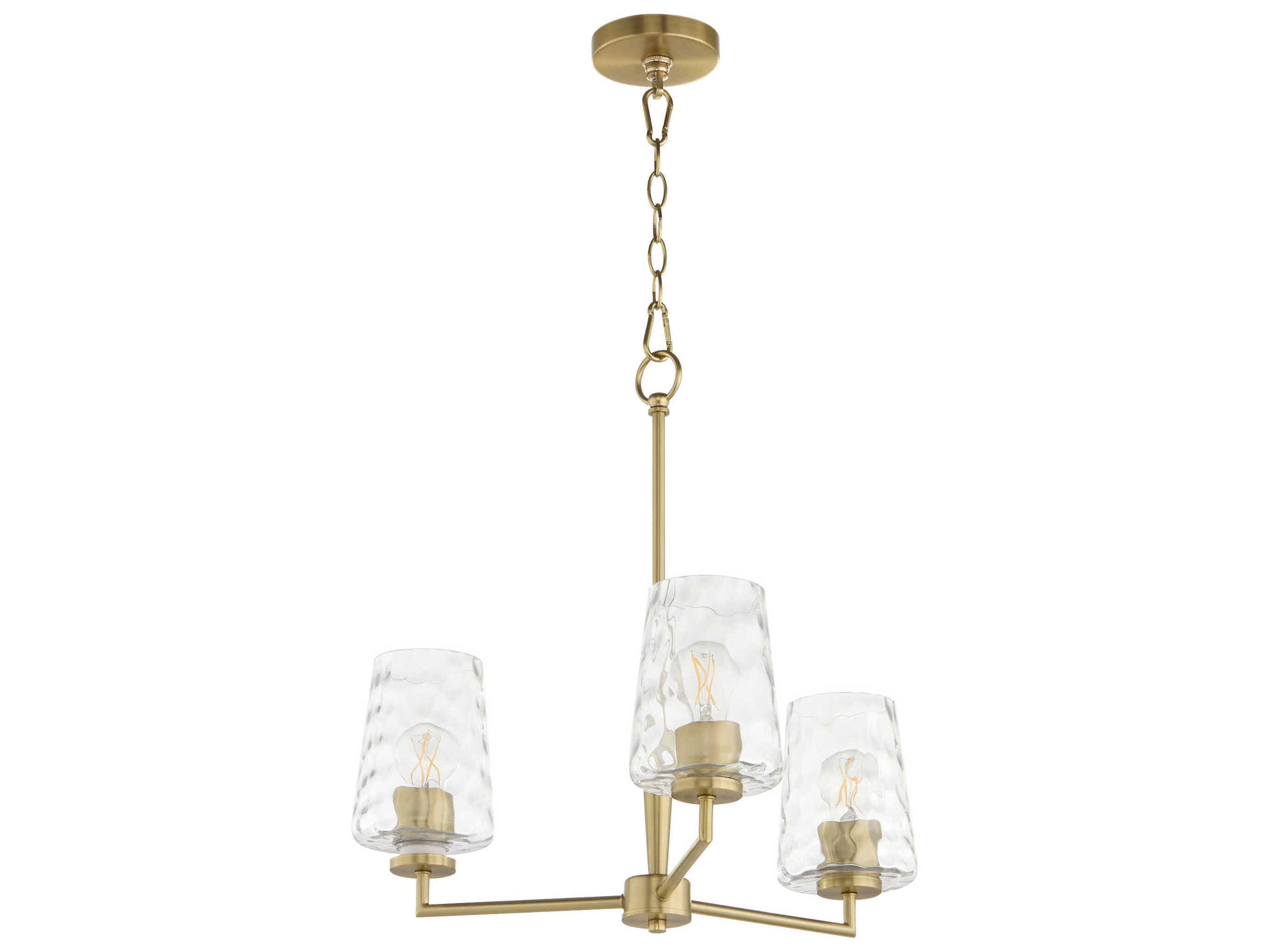 Quorum Goodwin 3-Light Aged Brass Chandelier