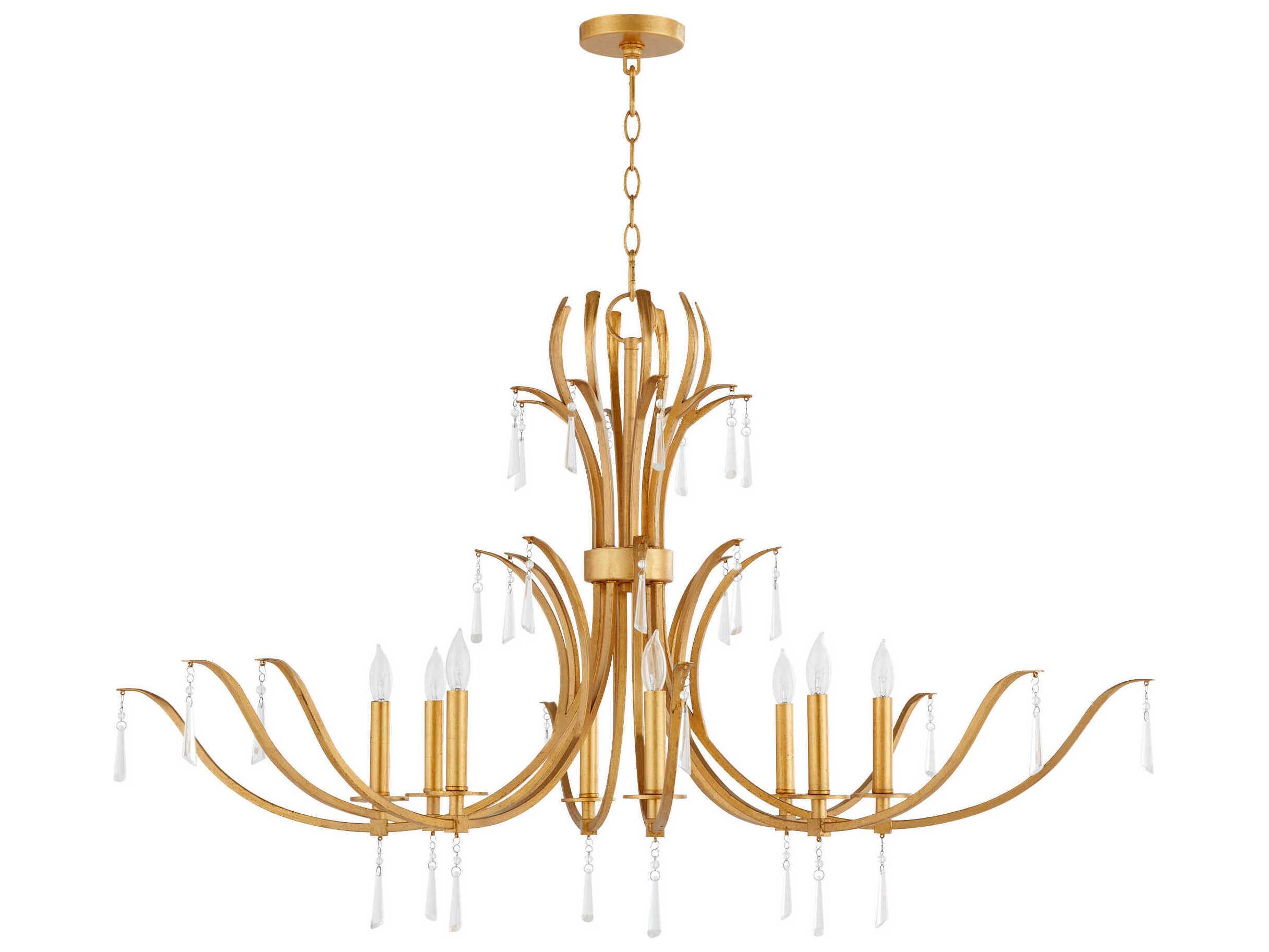 Quorum Majesty 8-Light Gold Leaf Candelabra Chandelier