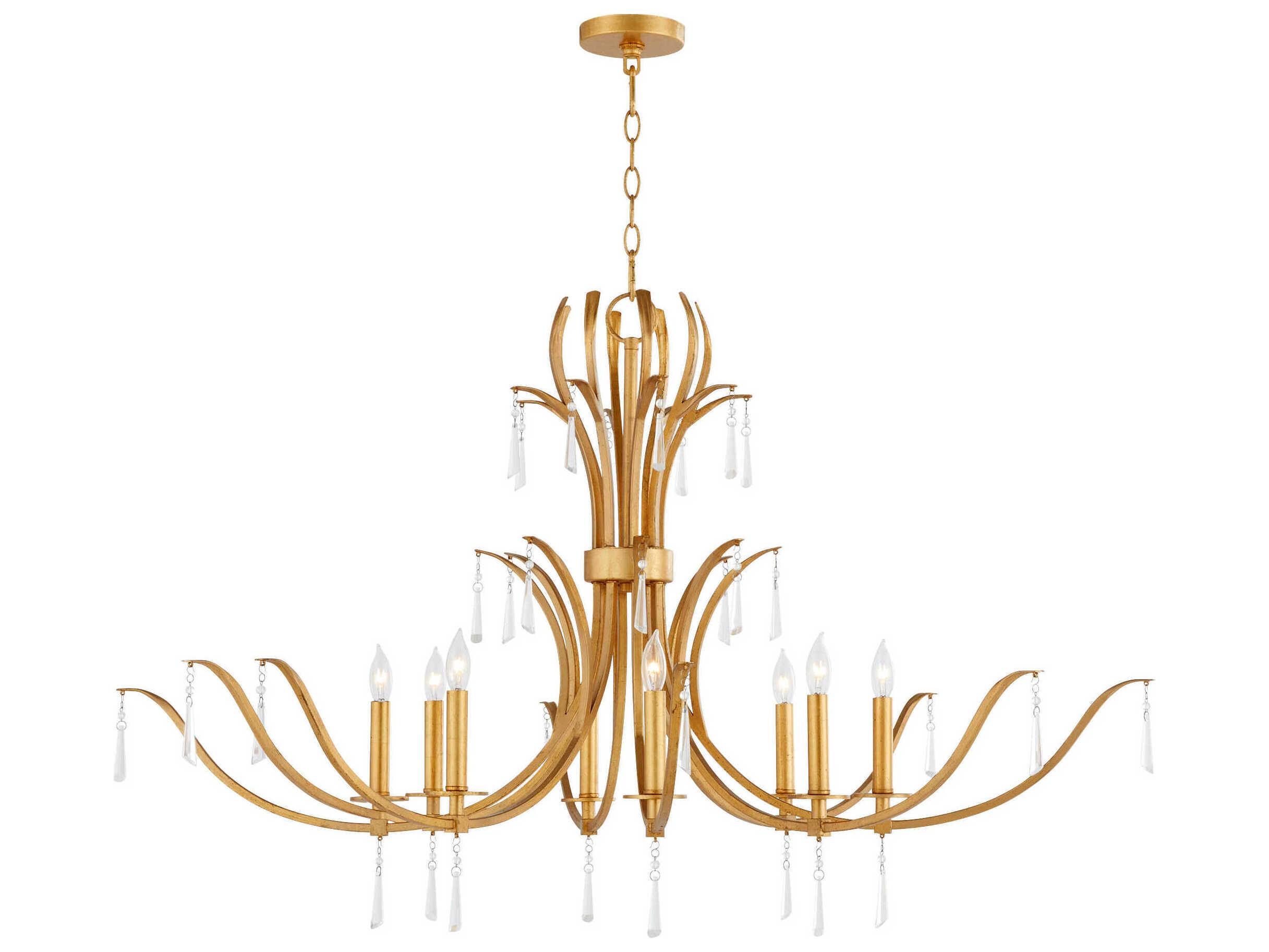 Quorum Majesty 8-Light Gold Leaf Candelabra Chandelier