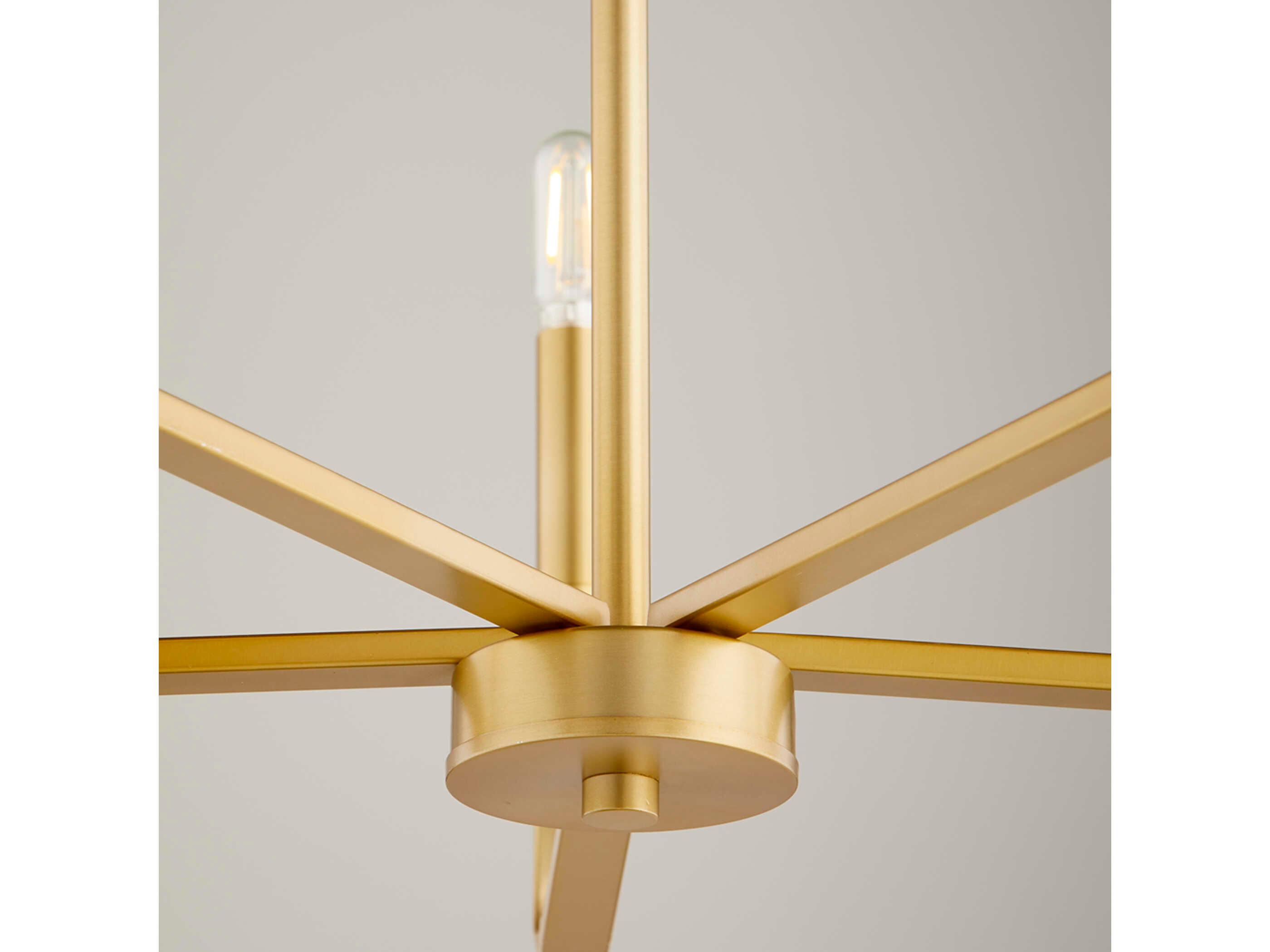 Quorum Tempo 6-Light Aged Brass Candelabra Chandelier