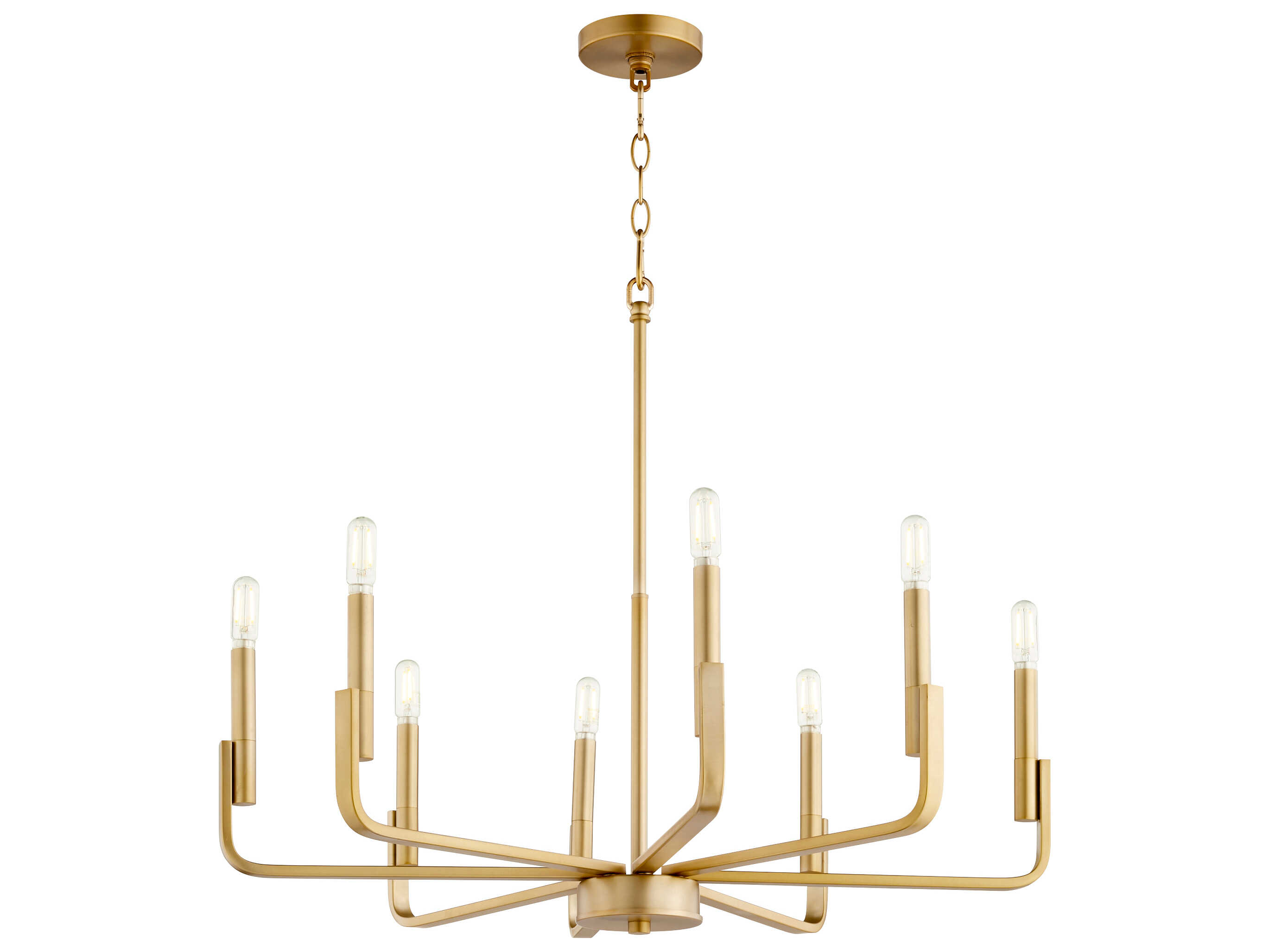 Quorum Tempo 8-Light Aged Brass Candelabra Chandelier