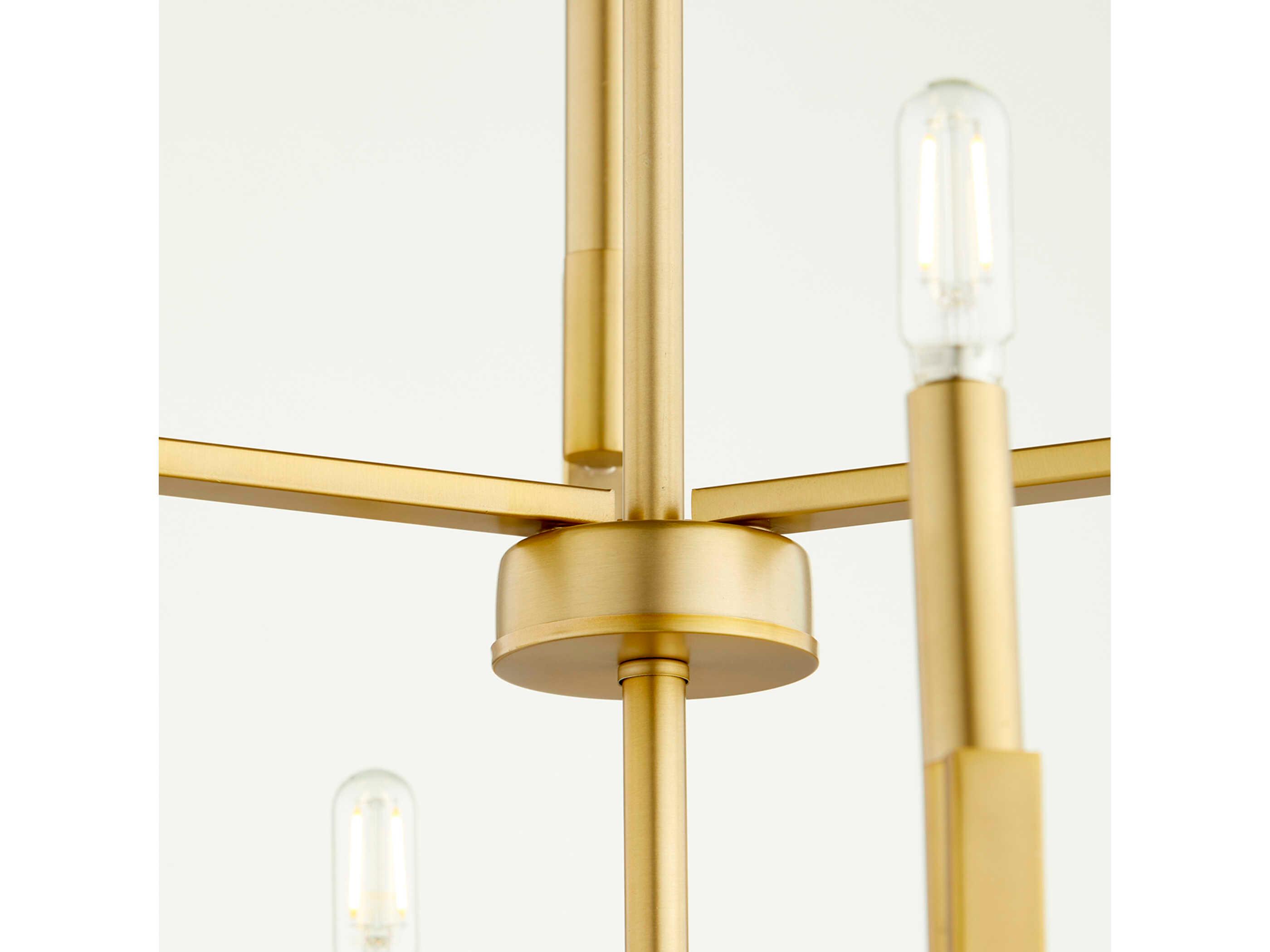 Quorum Tempo 9-Light Aged Brass Candelabra Chandelier