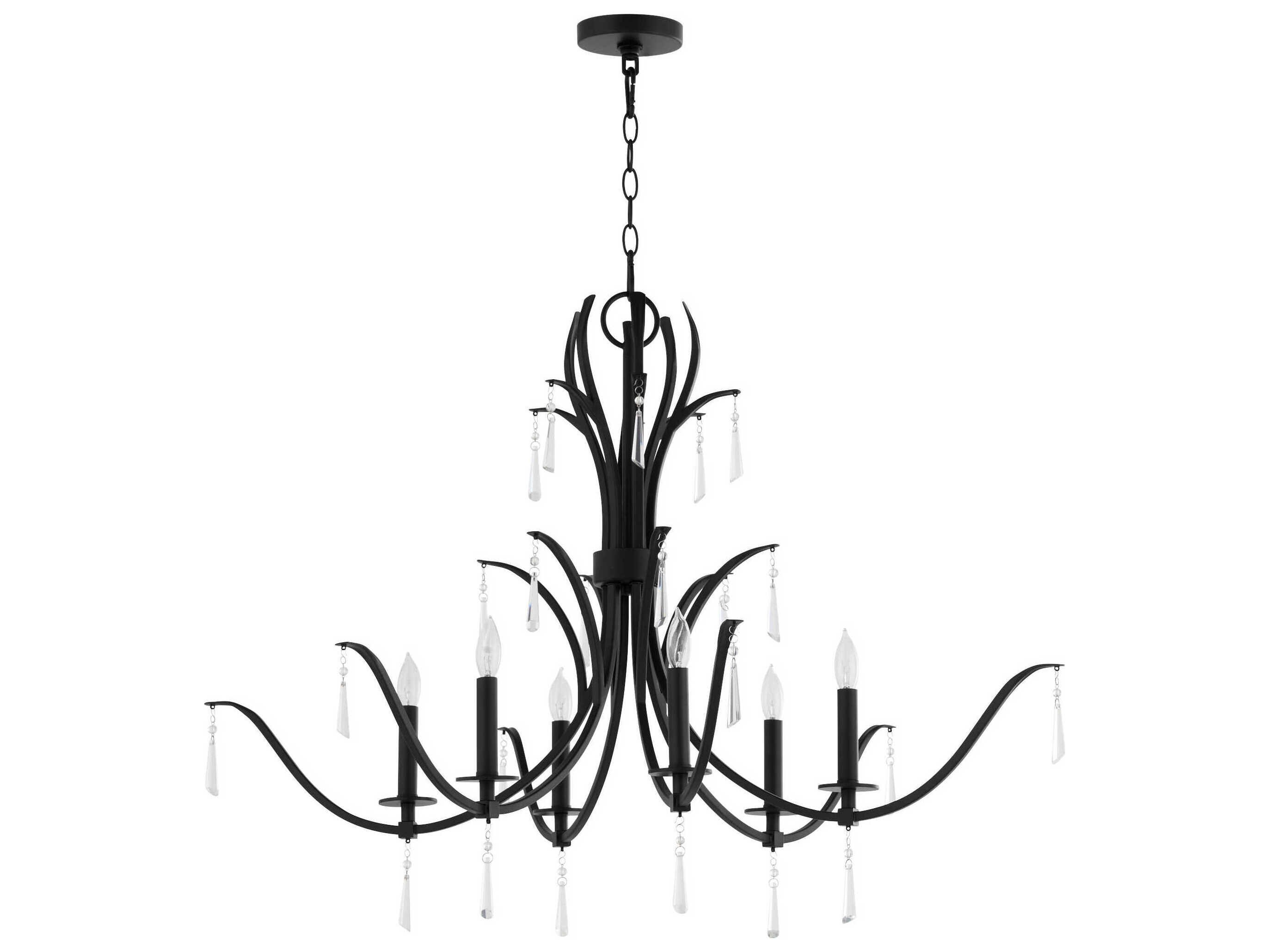 Quorum Majesty 6-Light Matte Black Candelabra Chandelier