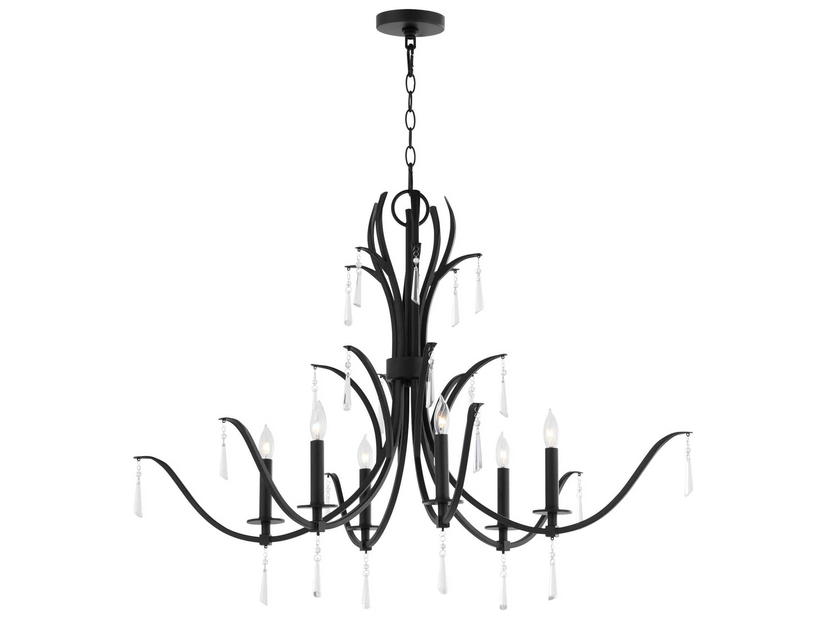 Quorum Majesty 6-Light Matte Black Candelabra Chandelier