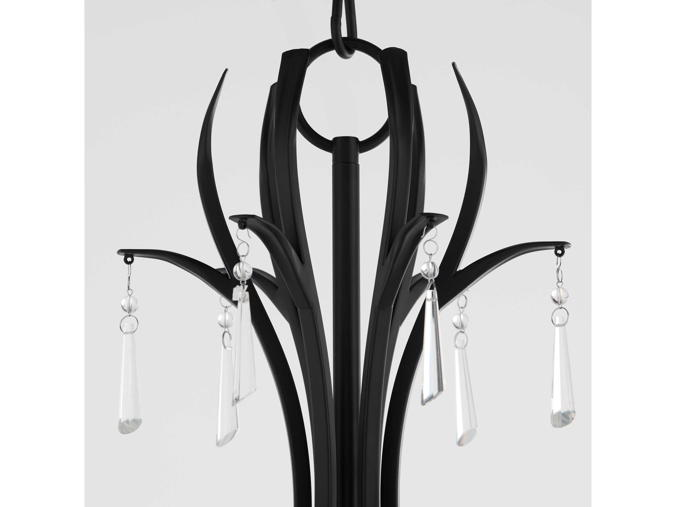 Quorum Majesty 6-Light Matte Black Candelabra Chandelier