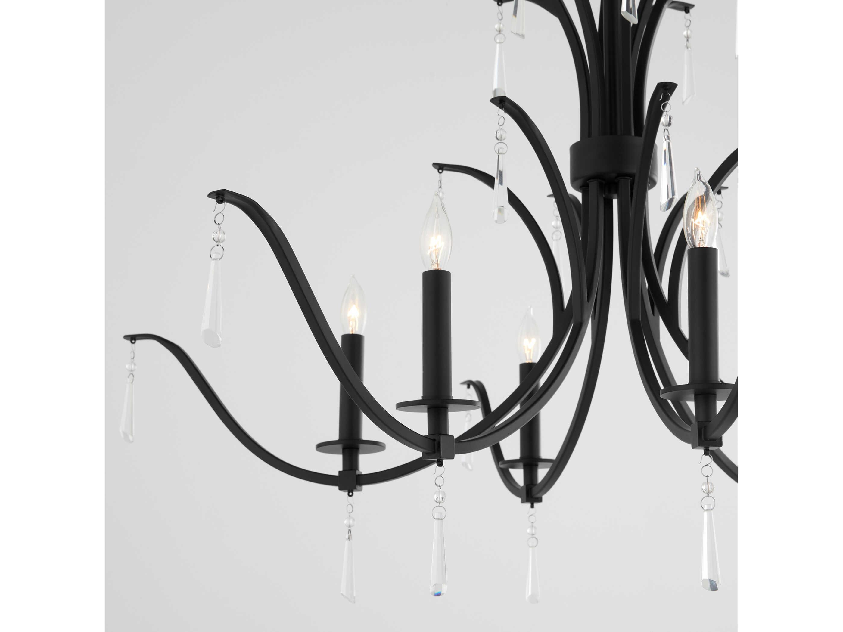 Quorum Majesty 6-Light Matte Black Candelabra Chandelier